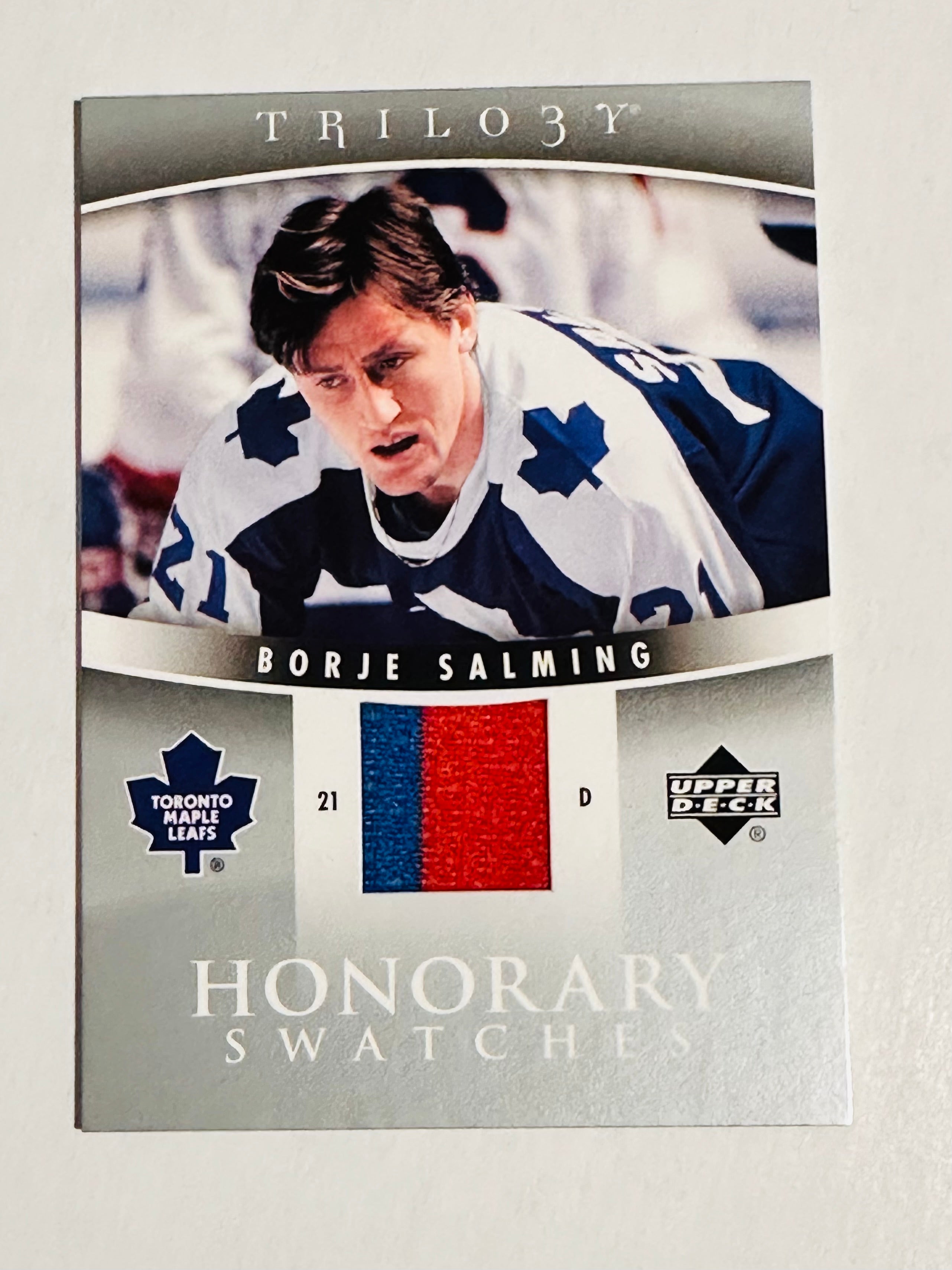 Borje Salming Toronto Maple Leaf legend hockey memorabilia insert card 2004