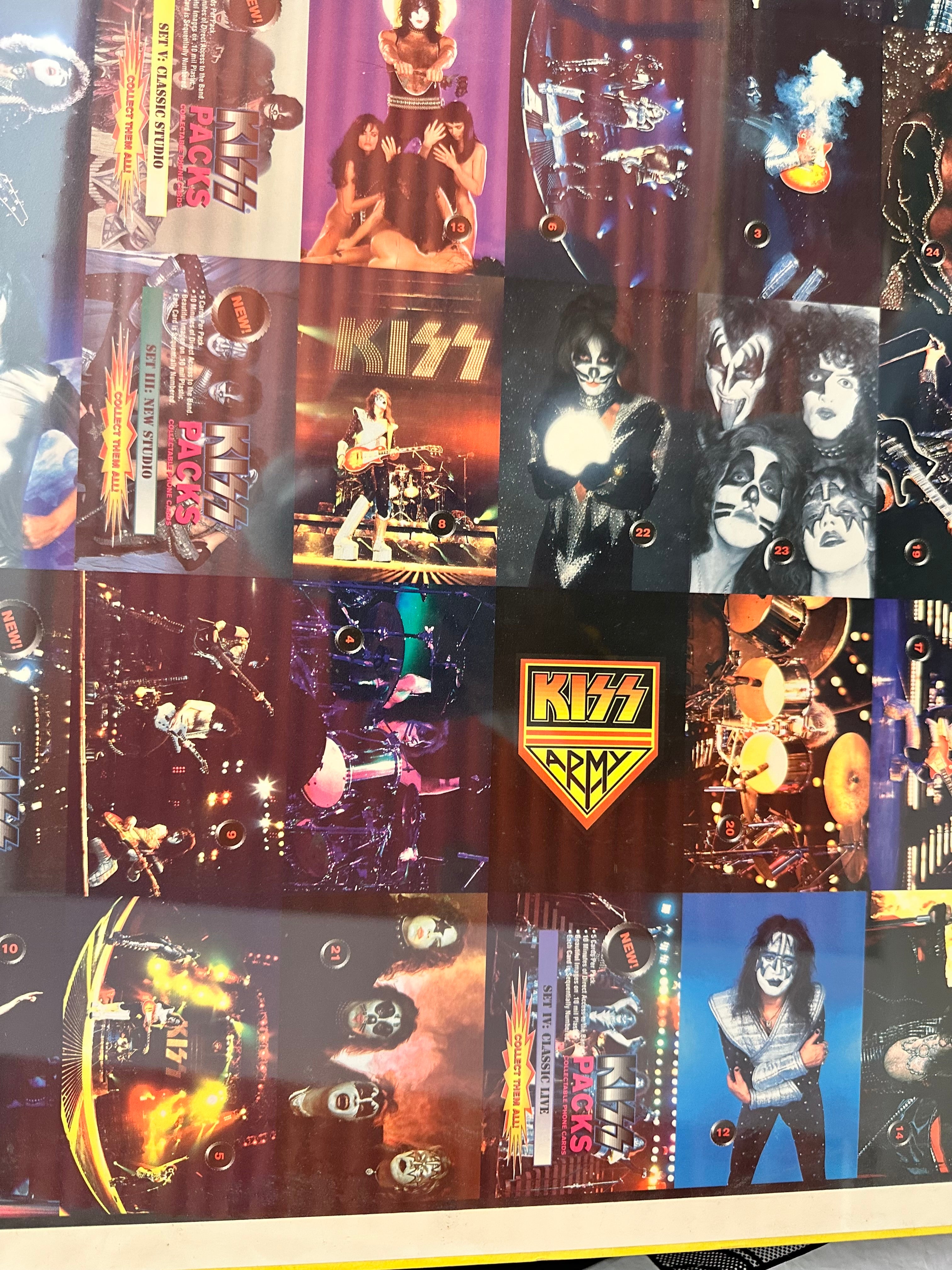 Kiss Phonecards rare limited issued uncut cards sheet 1996