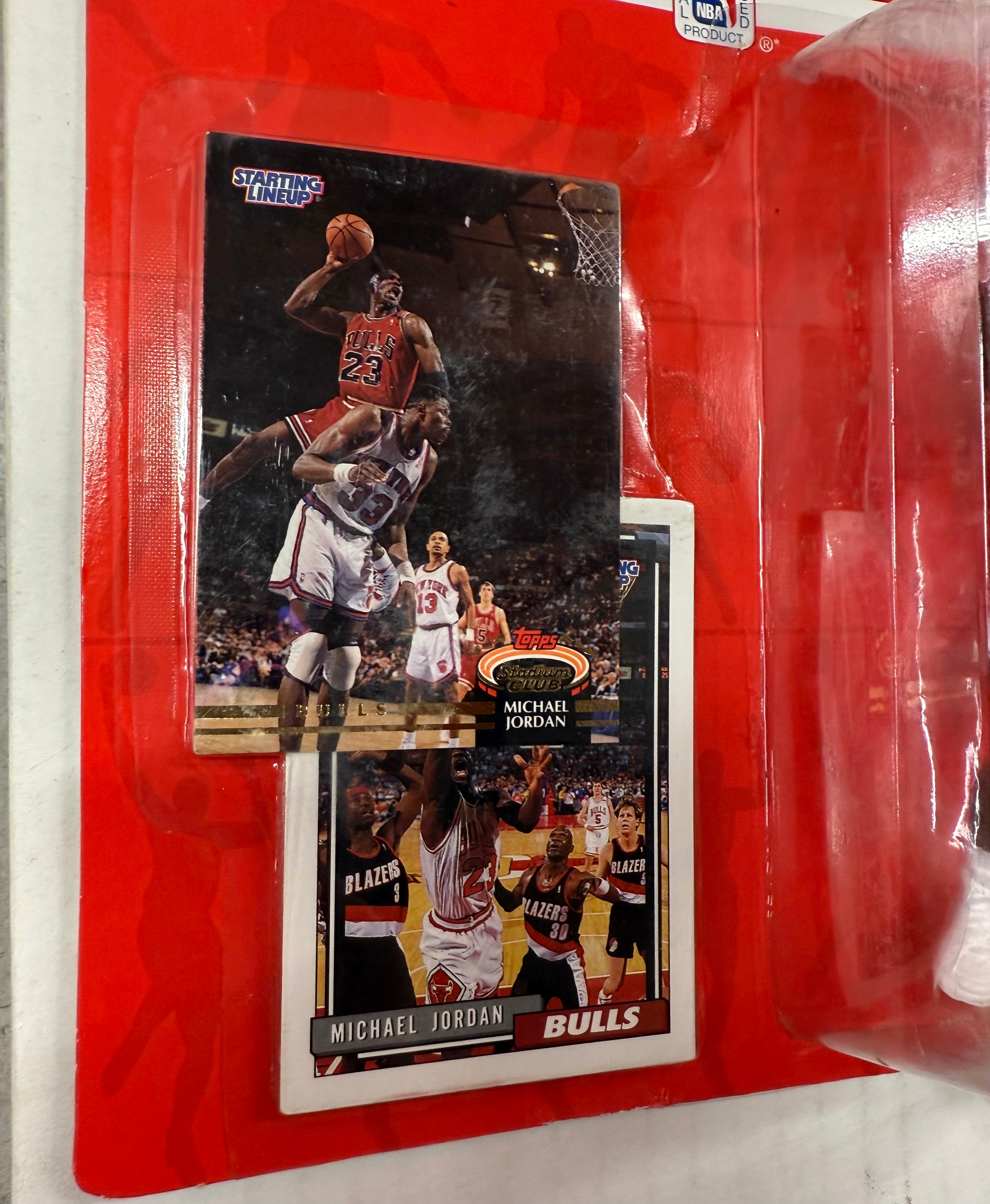 Michael Jordan Starting Lineup rare factory sealed figure with two cards 1993