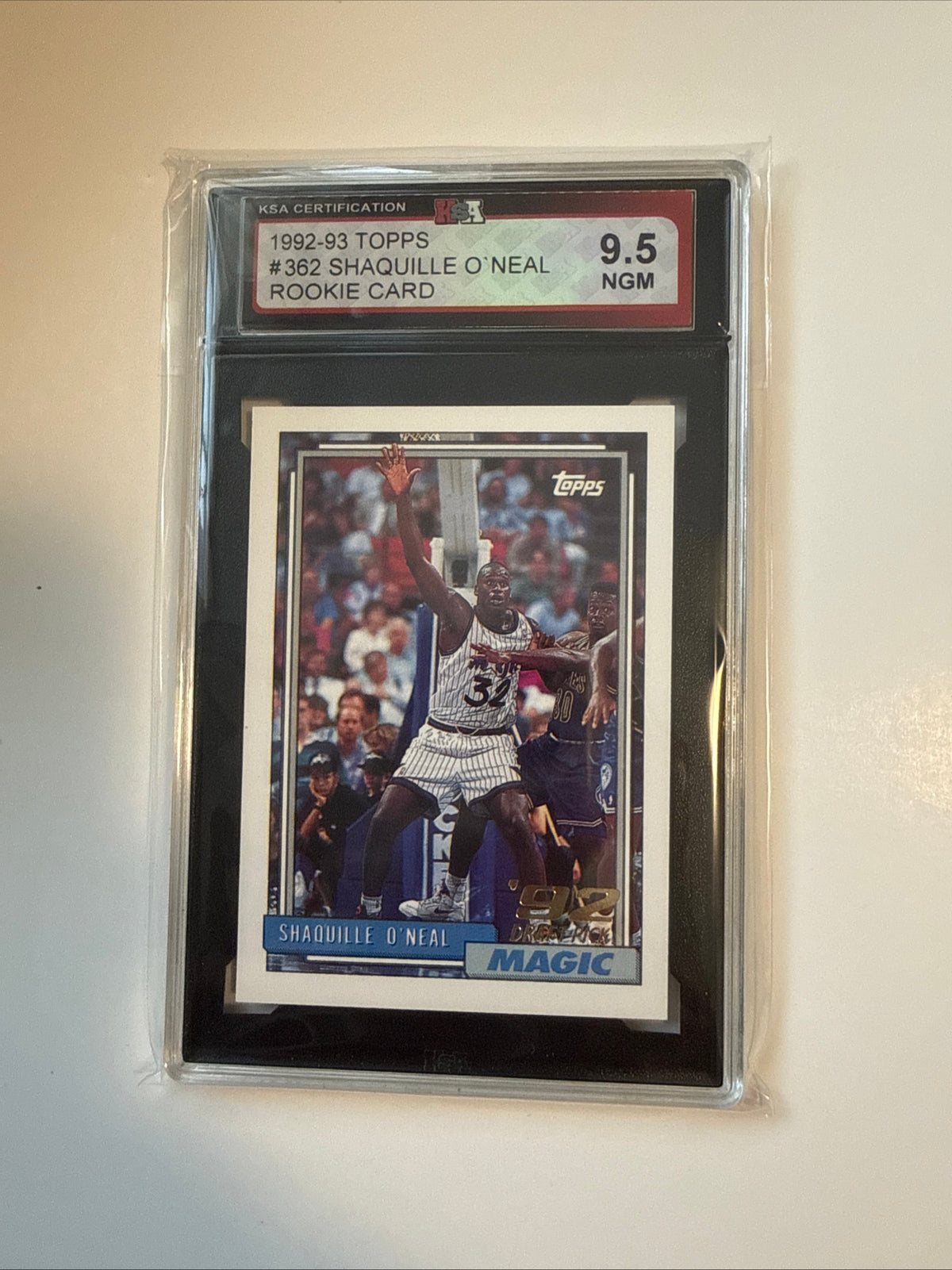Shaq Topps rookie card high grade 9.5 from 1992