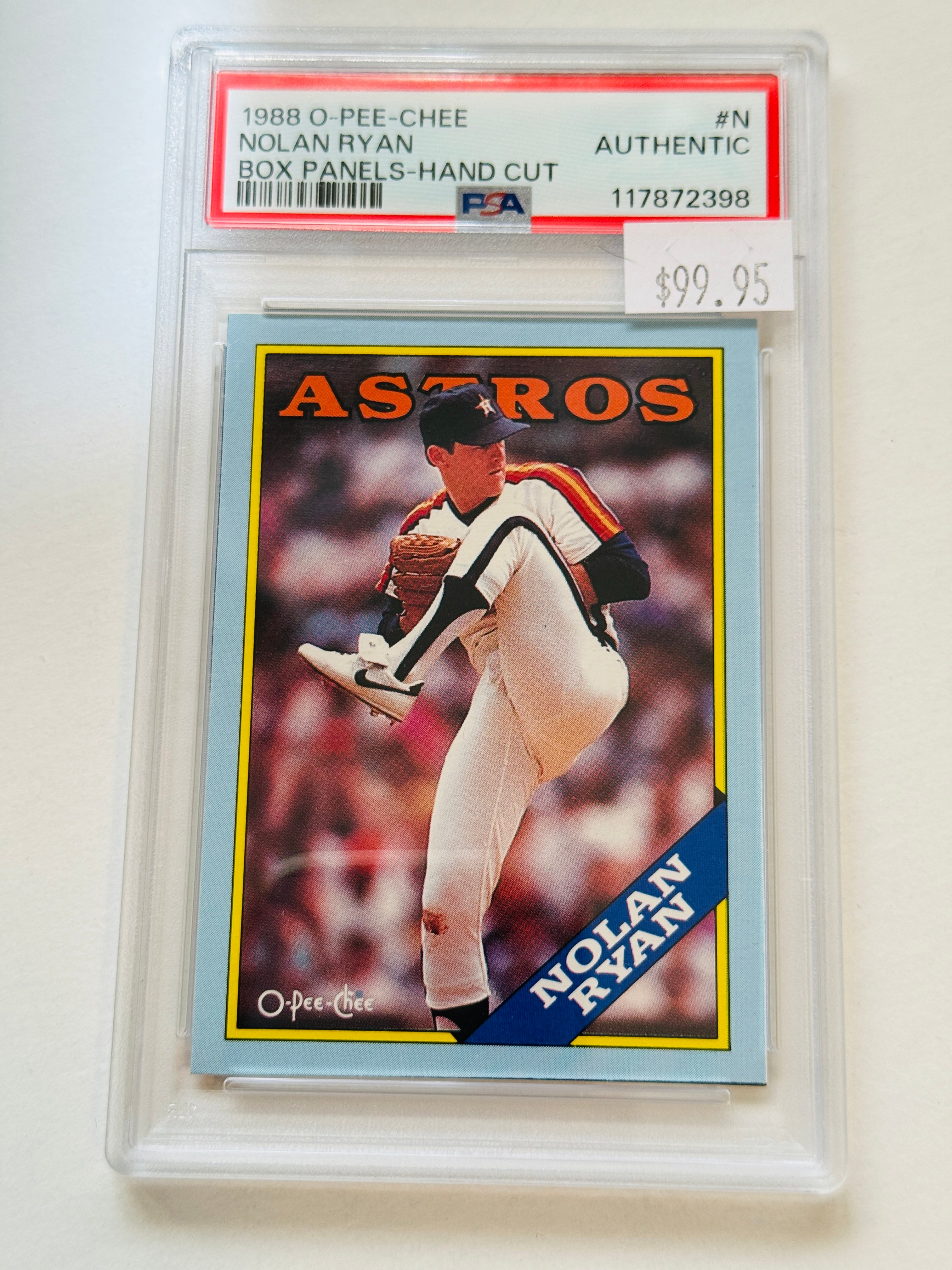 Nolan Ryan opc box panel PSA authentic baseball card graded 1988