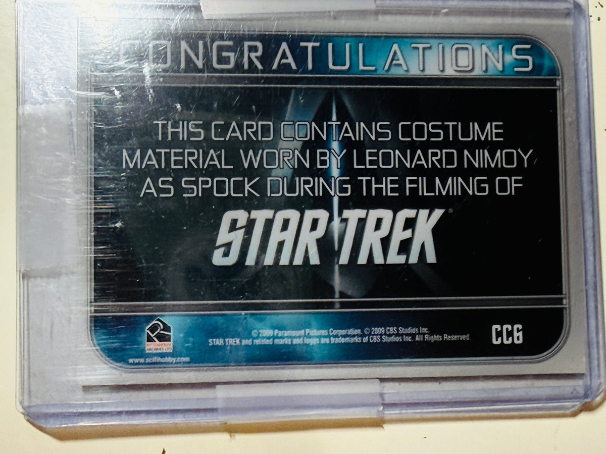 Star Trek rare Spock Leonard Nimoy memorabilia insert card autograph by Nimoy with COA