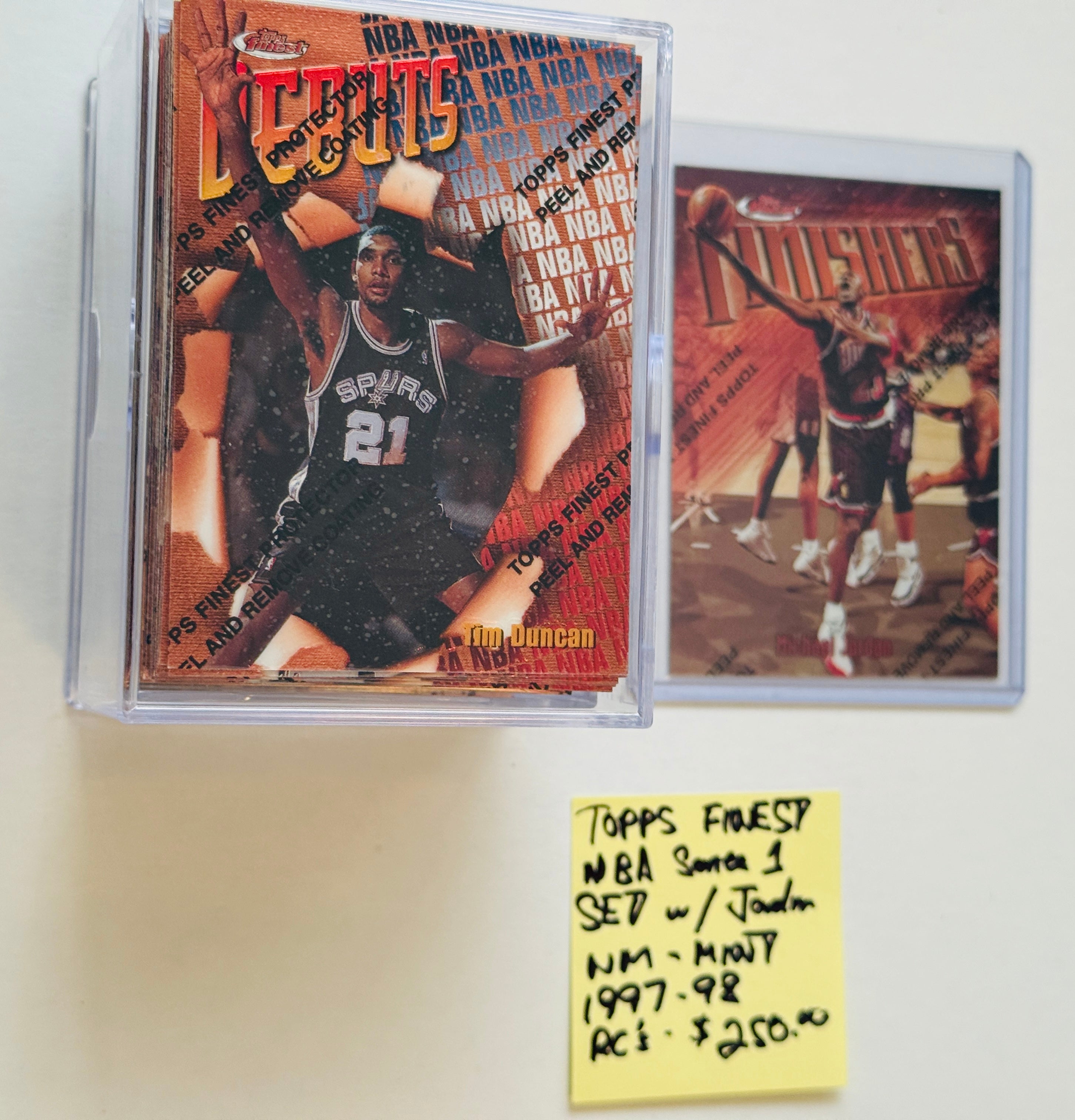 1997/98 Topps Finest basketball series 1 cards set with all the rookies plus Michael Jordan