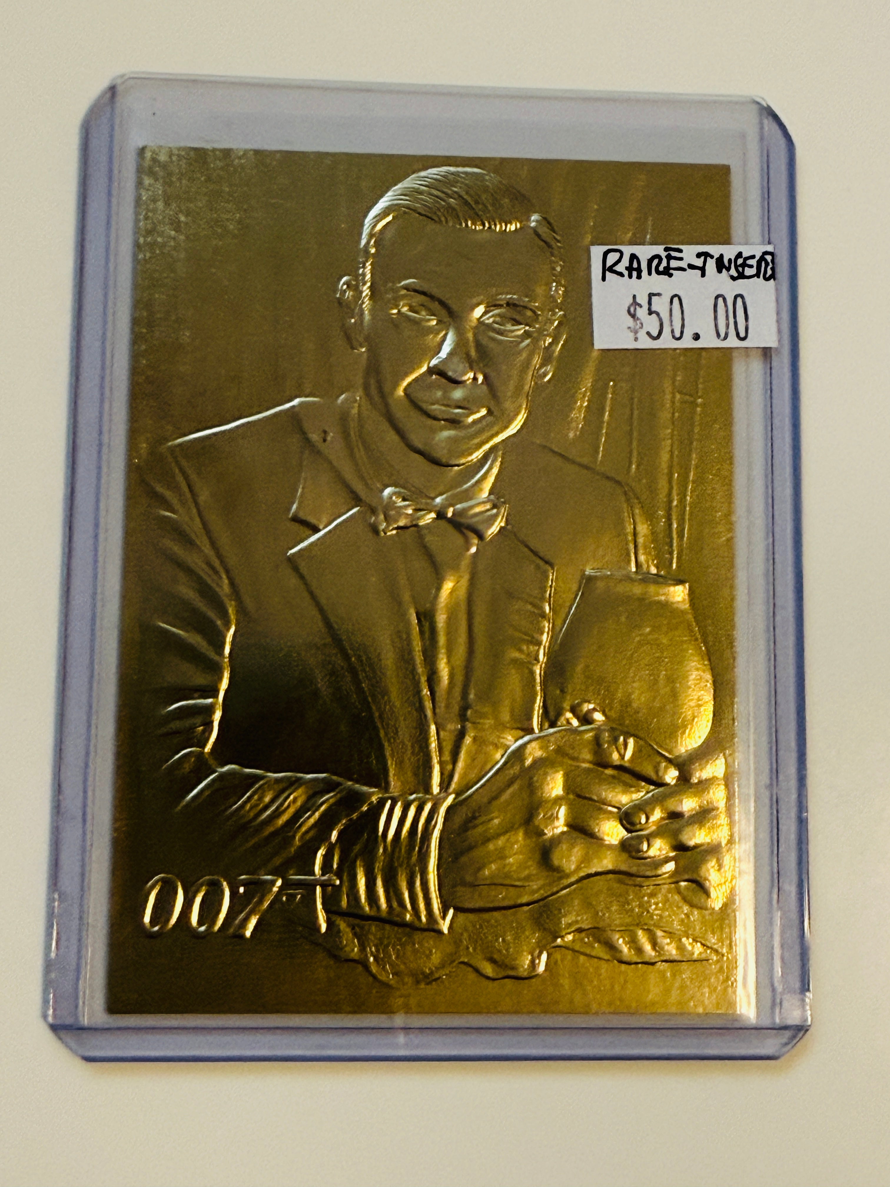 James Bond movies rare Sean Connery gold foil insert card 1995