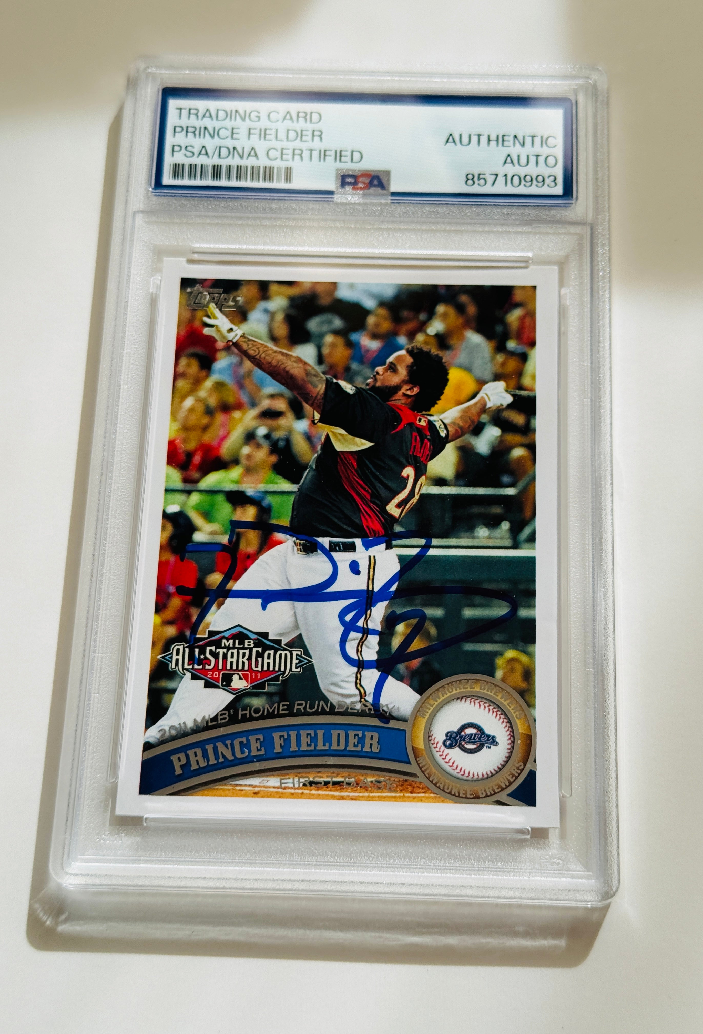 Prince Fielder baseball superstar autographed card PSA certified