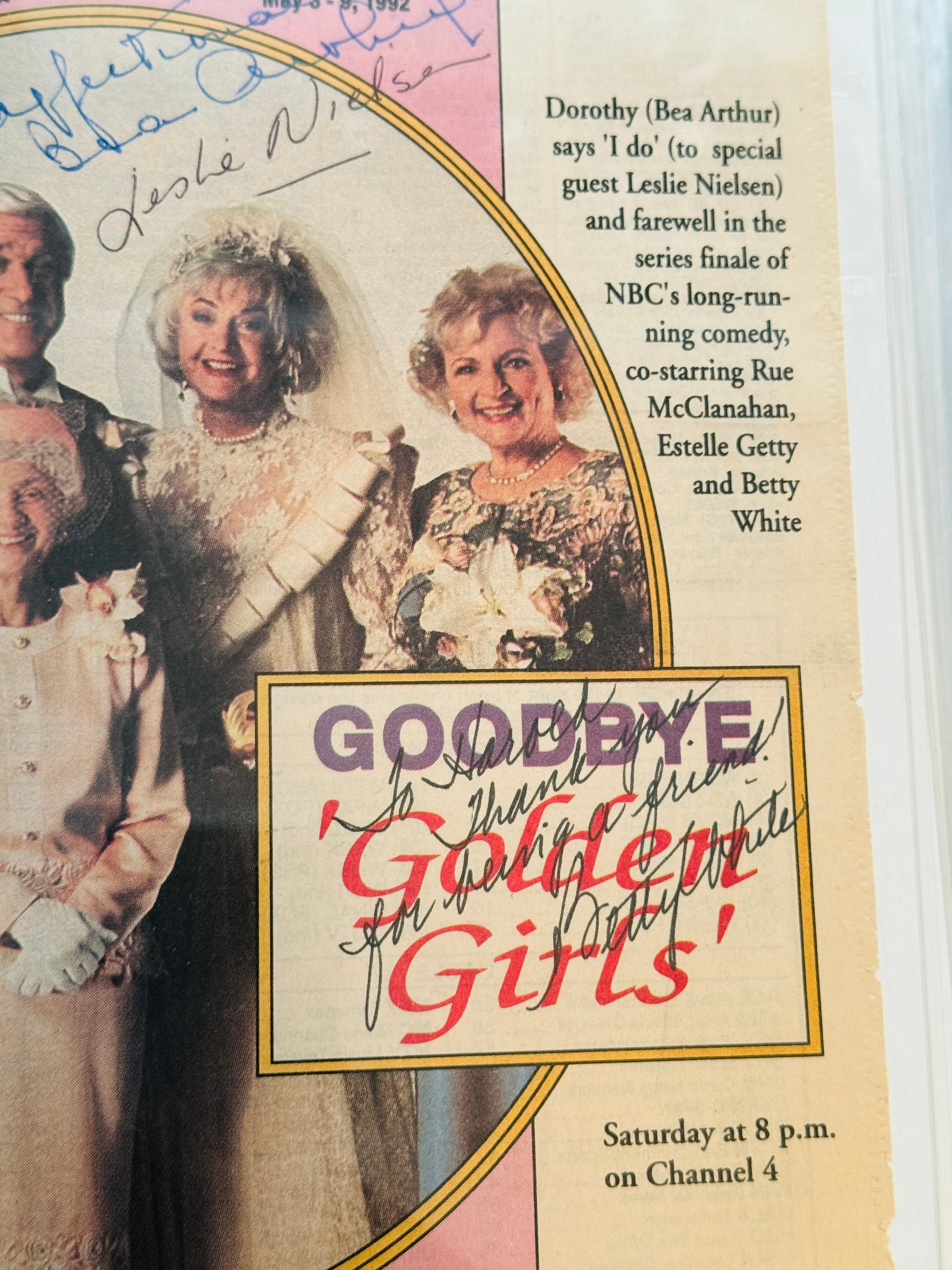 Golden Girls rare cast autograph signed photo with Leslie Neilson autograph certified with COA