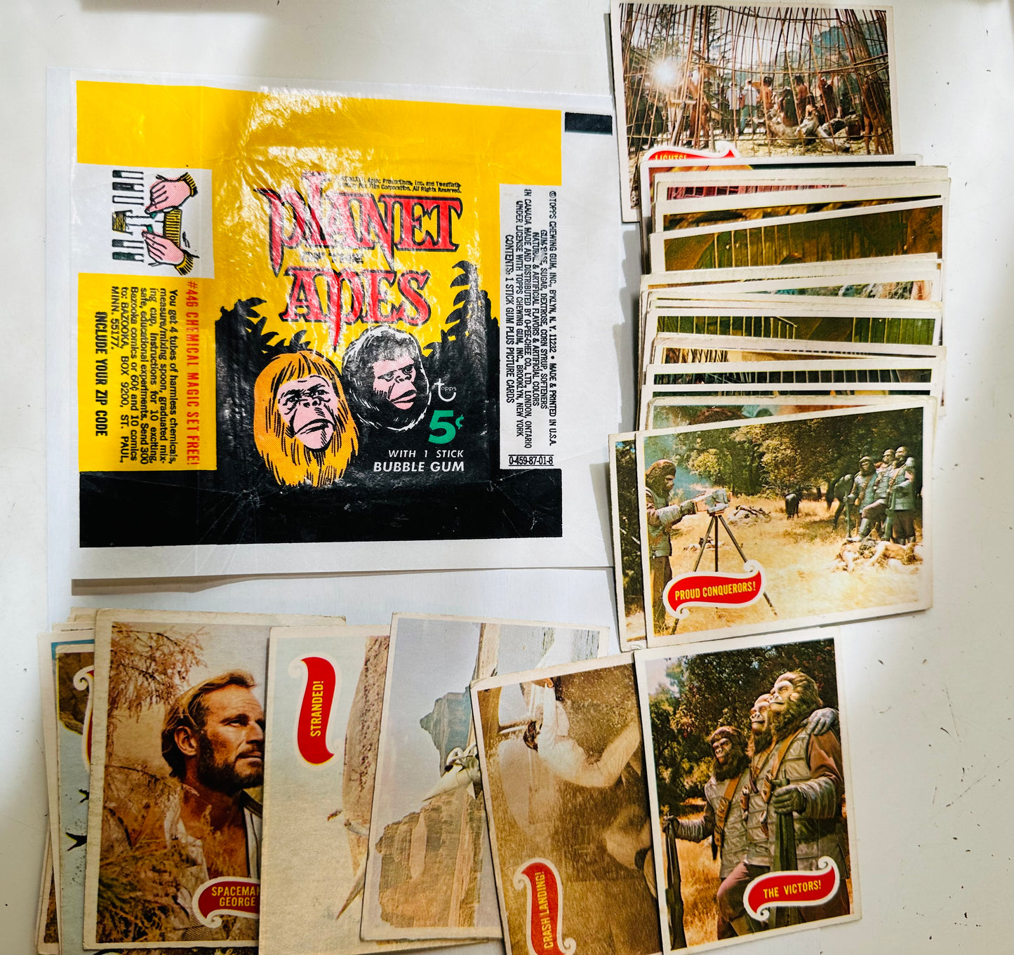 1968 Opc rare Canadian version Planet of the Apes movie opc movie cards set with wrapper