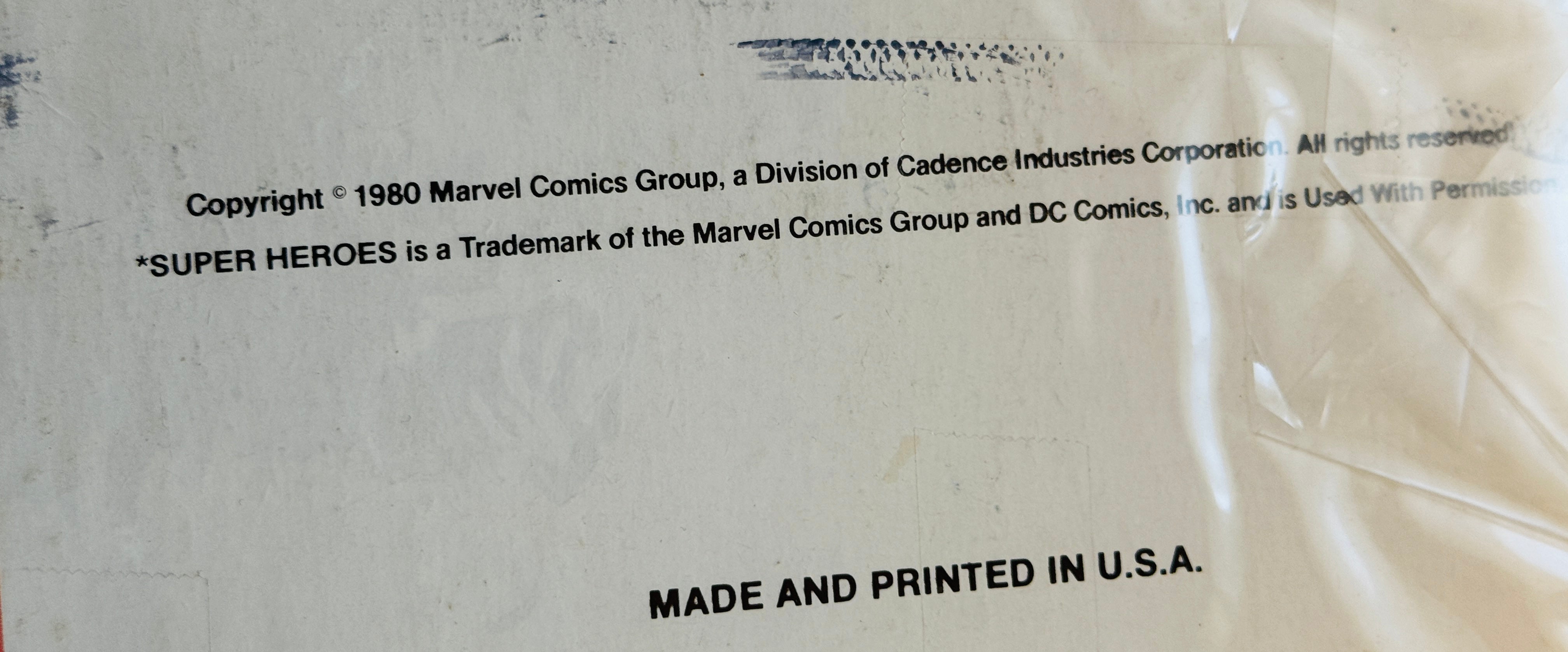 Marvel superheroes rub a tattoo 36 packs box 1980