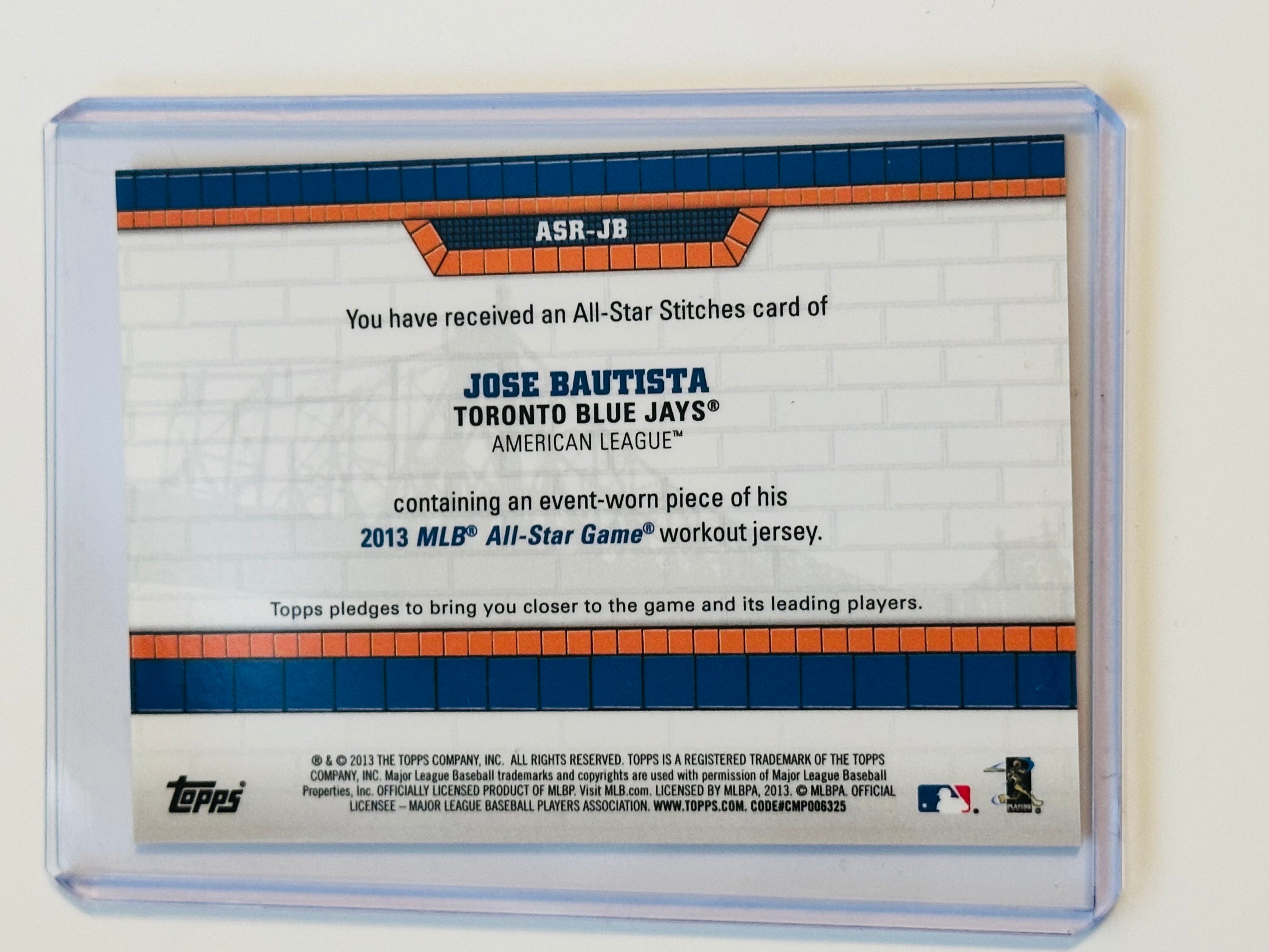 Toronto Blue Jays, Jose Bautista jersey insert baseball card