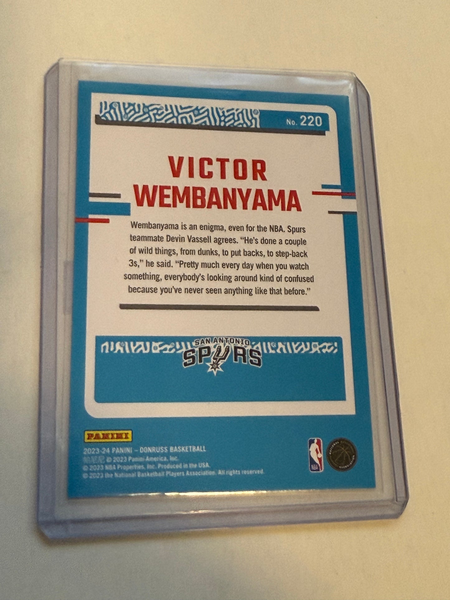 Victor Wembanyama Donruss basketball rookie card