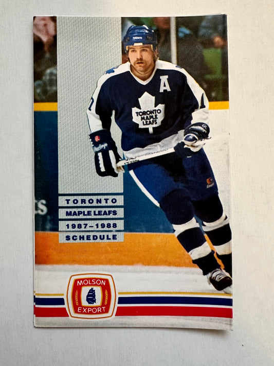 Toronto Maple Leafs rare vintage Wendel Clarke hockey schedule 1987-88