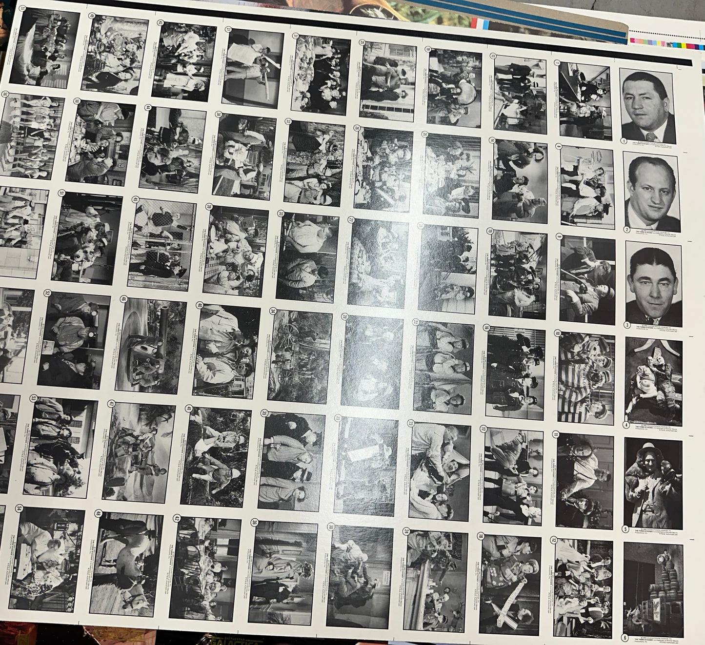 Three Stooges rare uncut cards sheet 1989