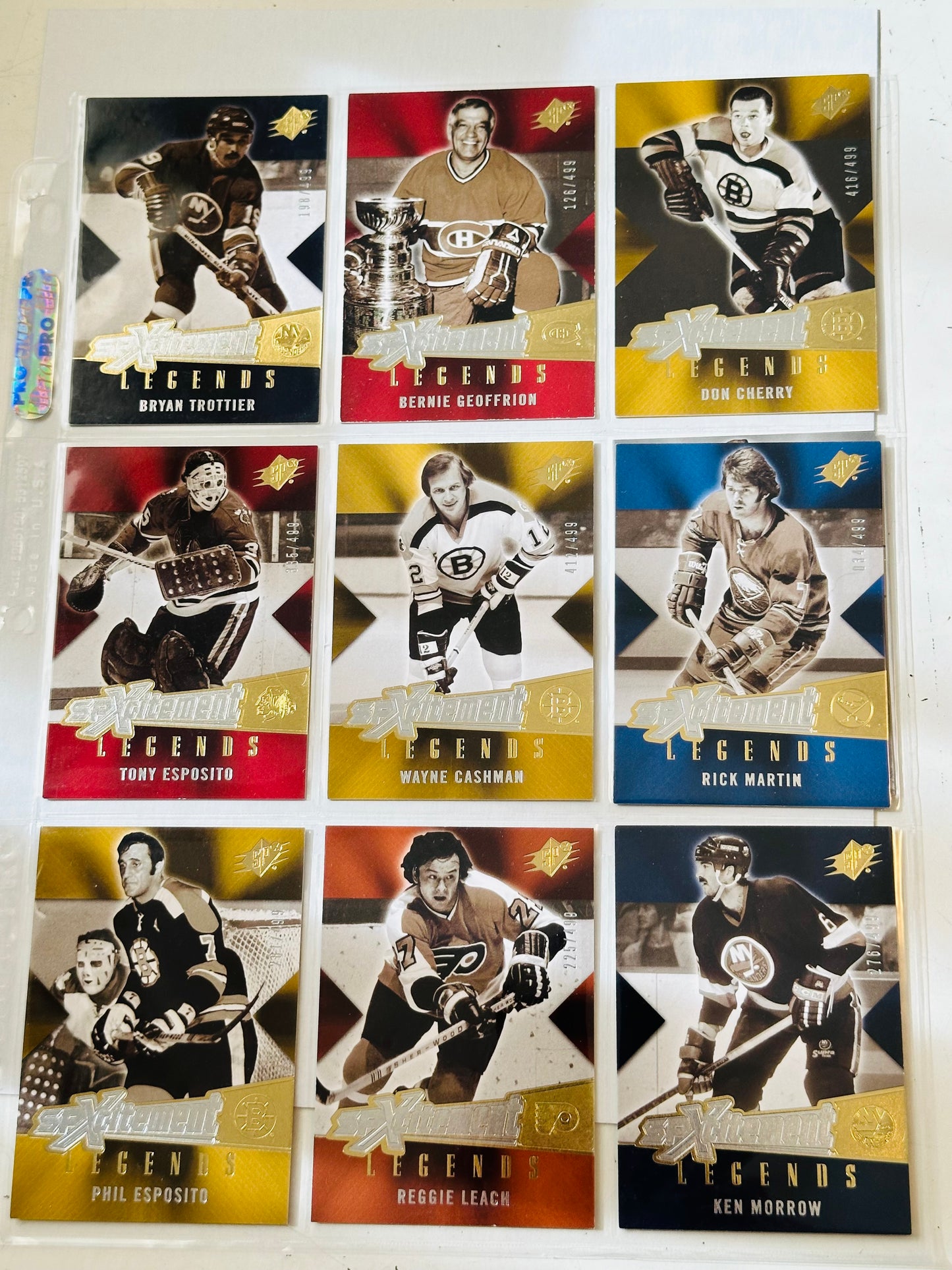 Upper deck excitement hockey 9 insert cards lot deal 2005-06