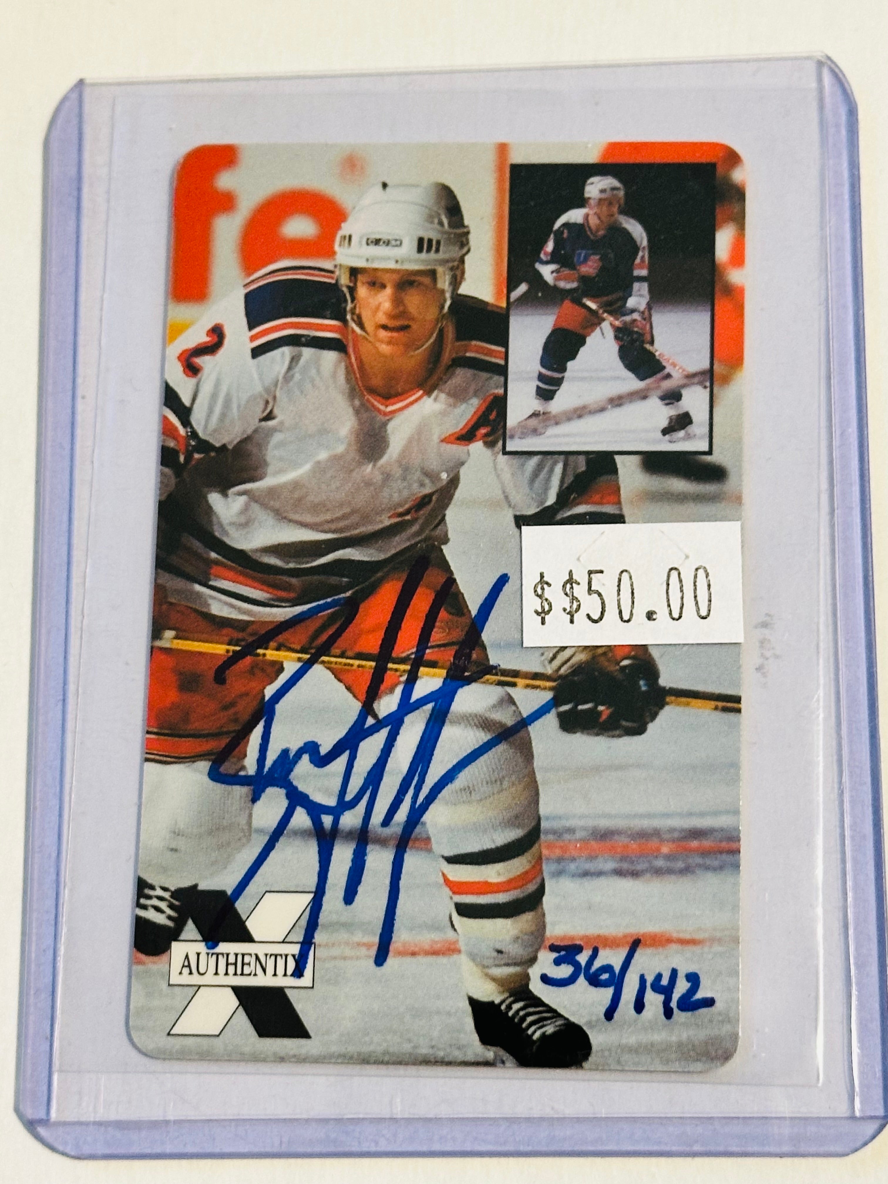 Brian Leetch autograph numbered phone card with COA