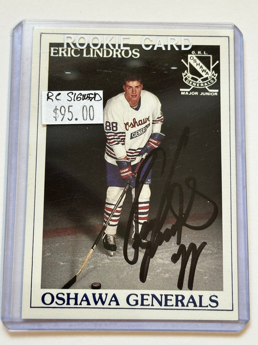 Eric Lindros Oshawa generals, rare sign in person rookie card