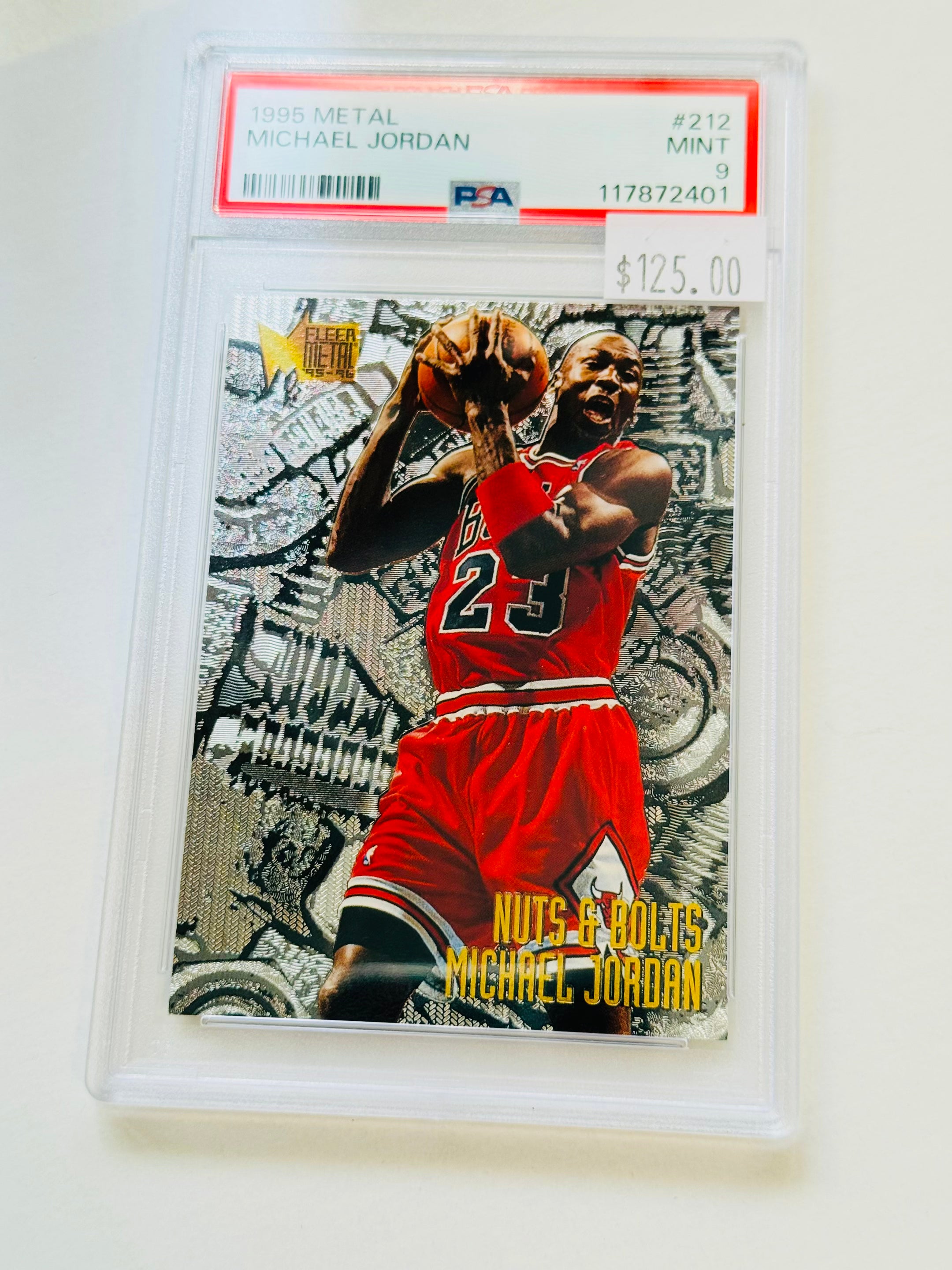 Michael Jordan fleer metal basketball card graded PSA 9