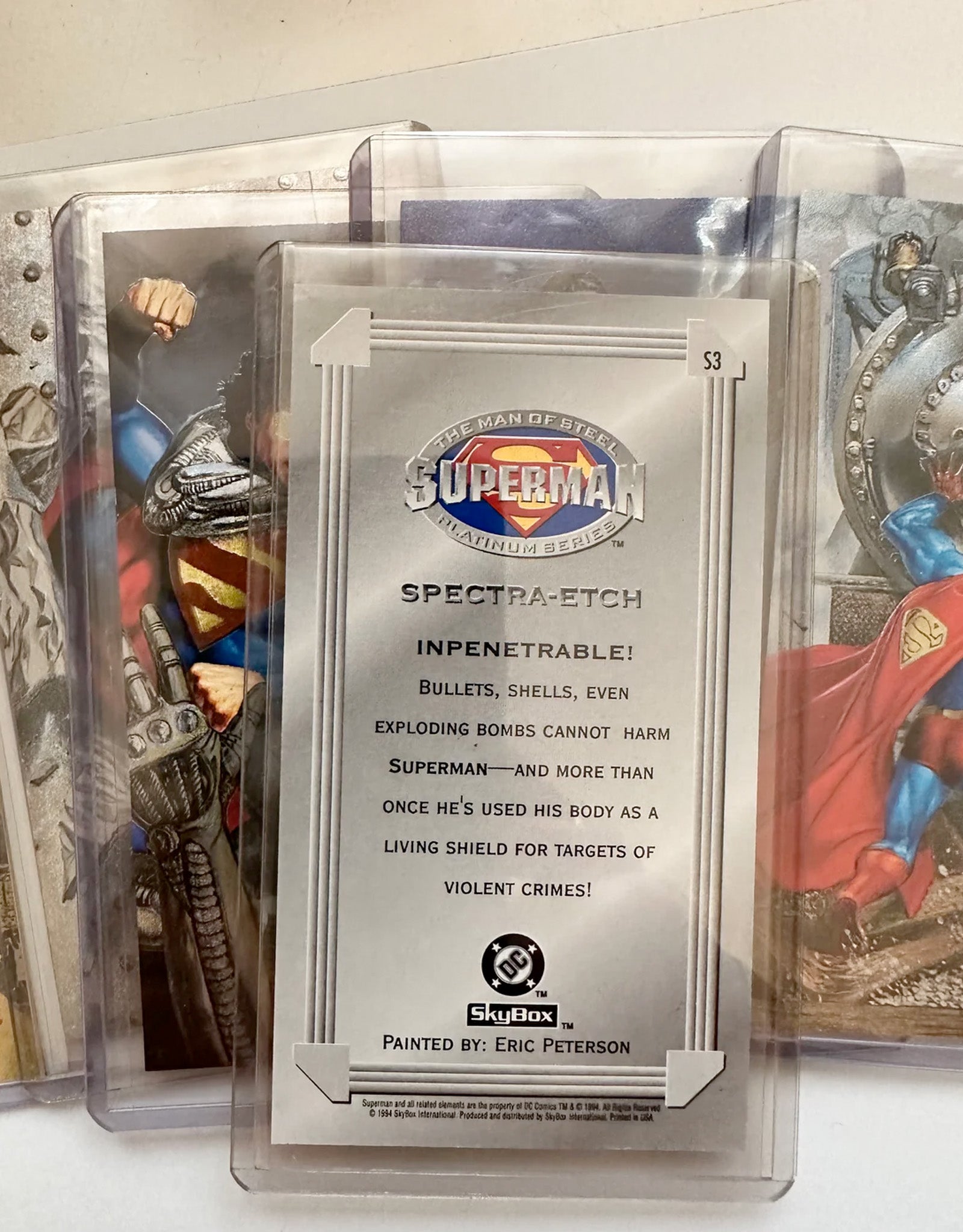 Superman Spectra Etched Foil Insert Set – 6 Card Vintage Collection 1990s