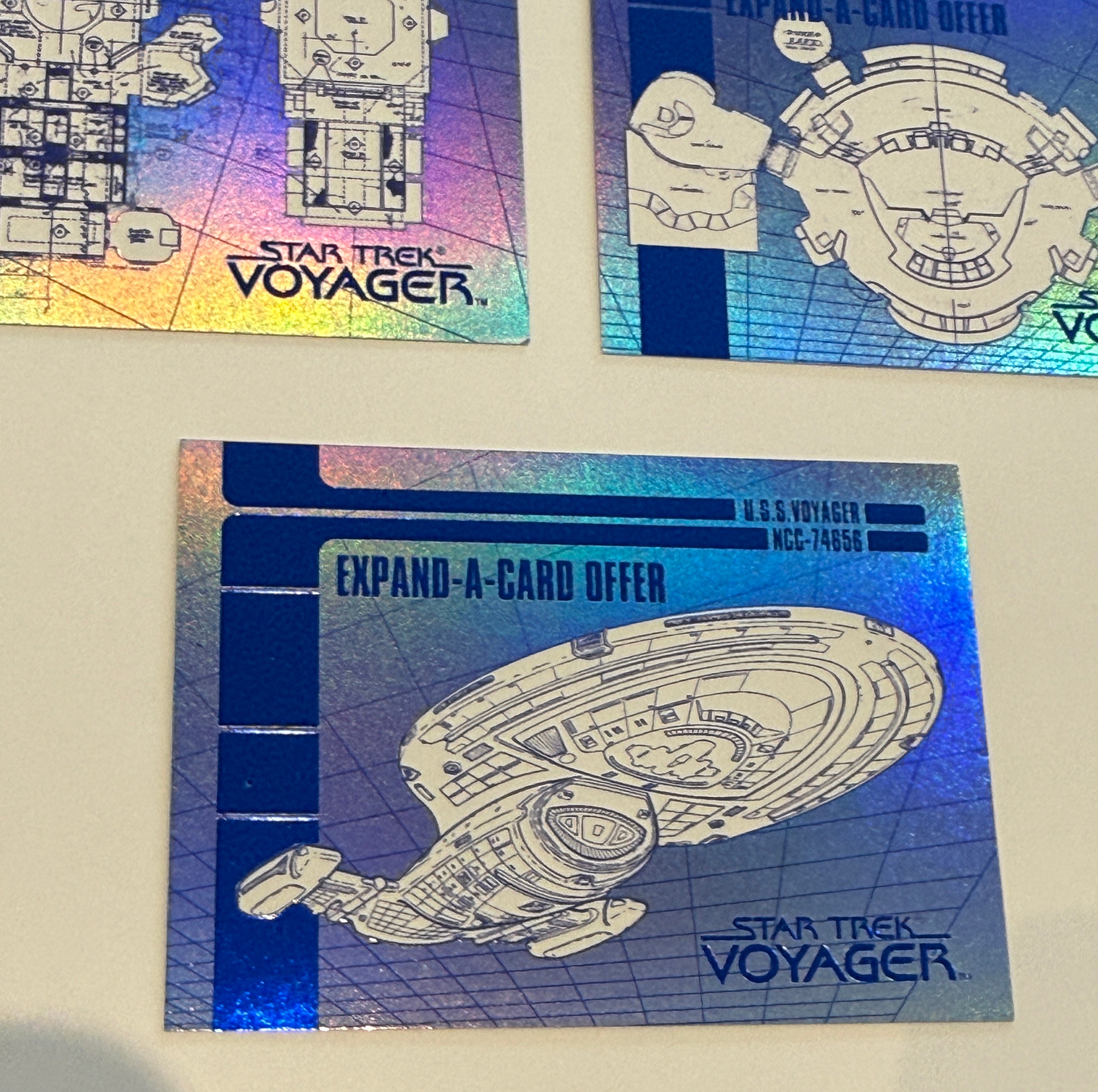 Star Trek Voyager 3 blue prints foil insert cards set 1995