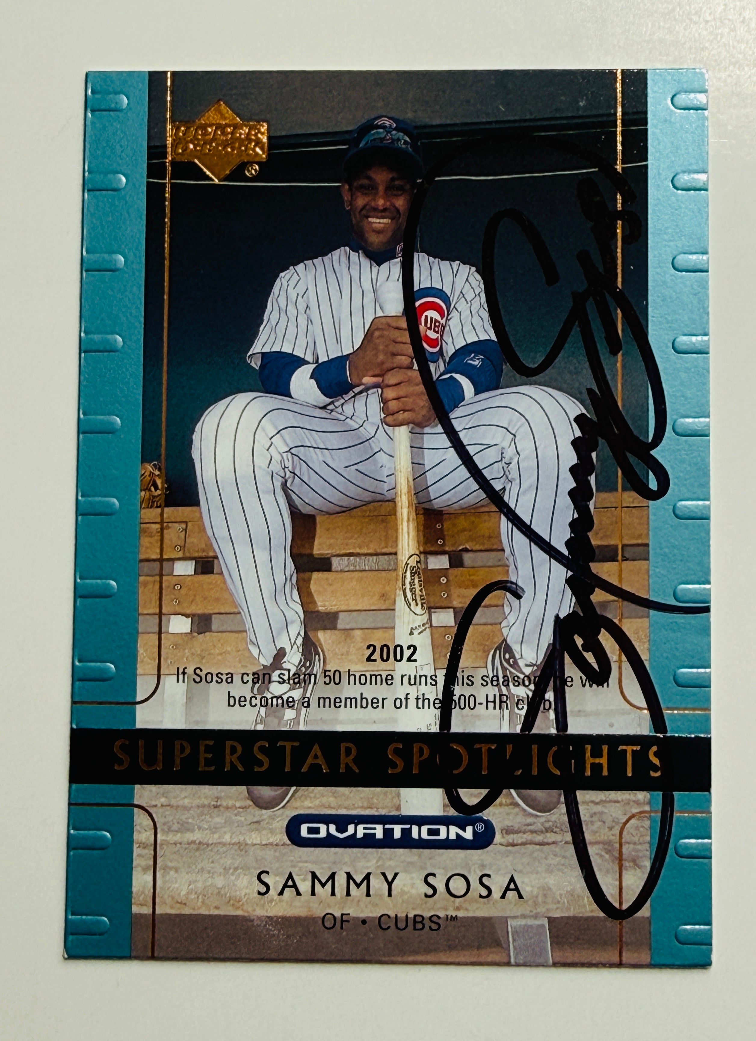 Sammy Sosa baseball legend autographed card certified