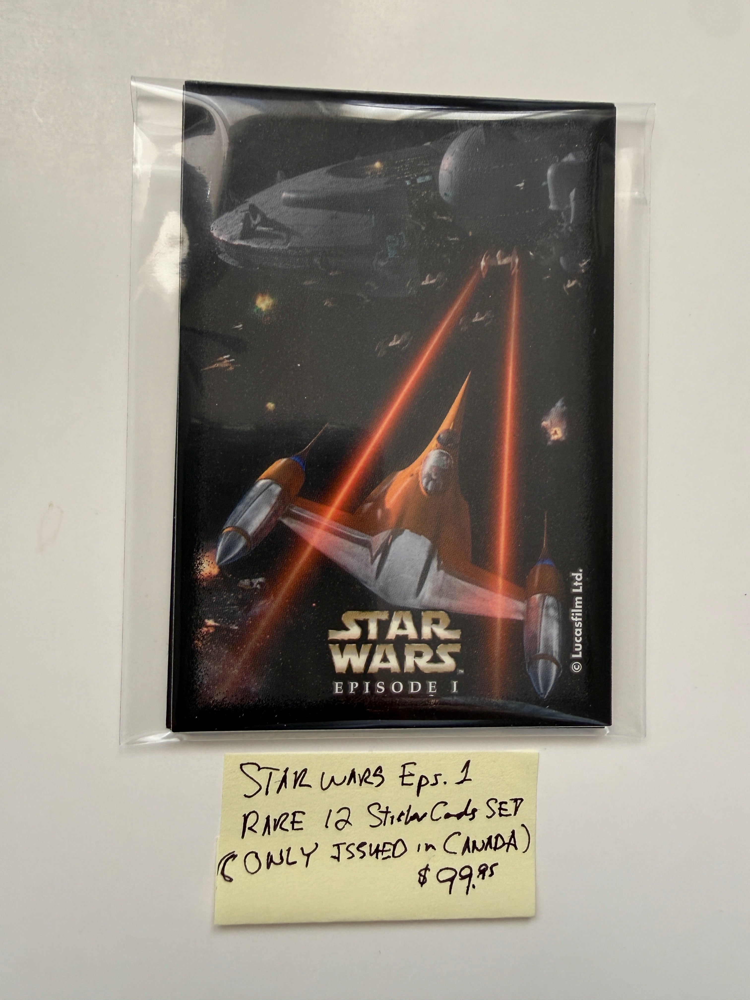 Star Wars episode one limited issued 12 sticker cards set 1997