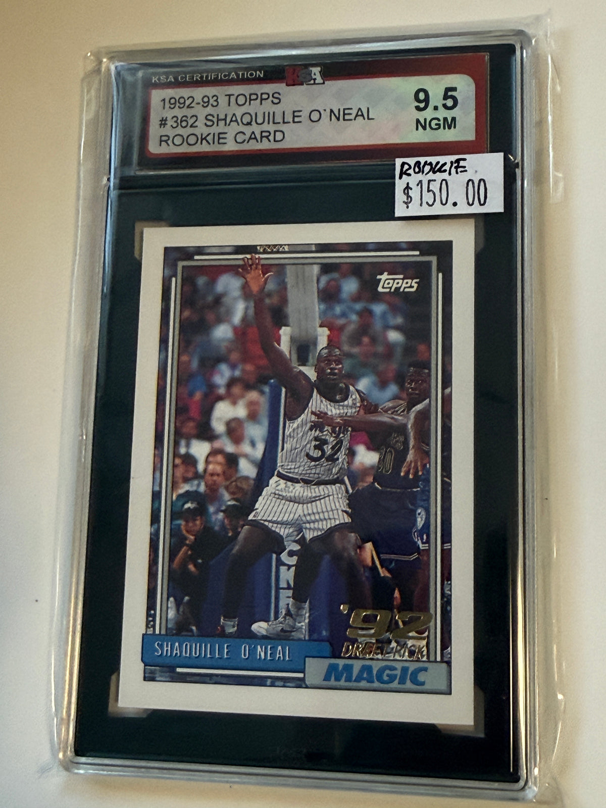 Shaq Topps rookie card high grade 9.5 from 1992