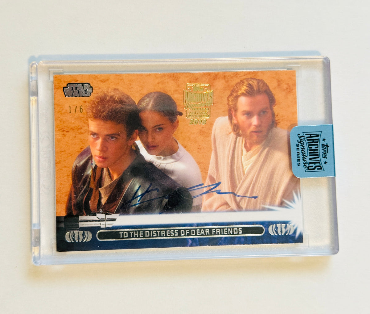 Star Wars archives Hayden Christensen rare autographed insert card 1/6 from 2013