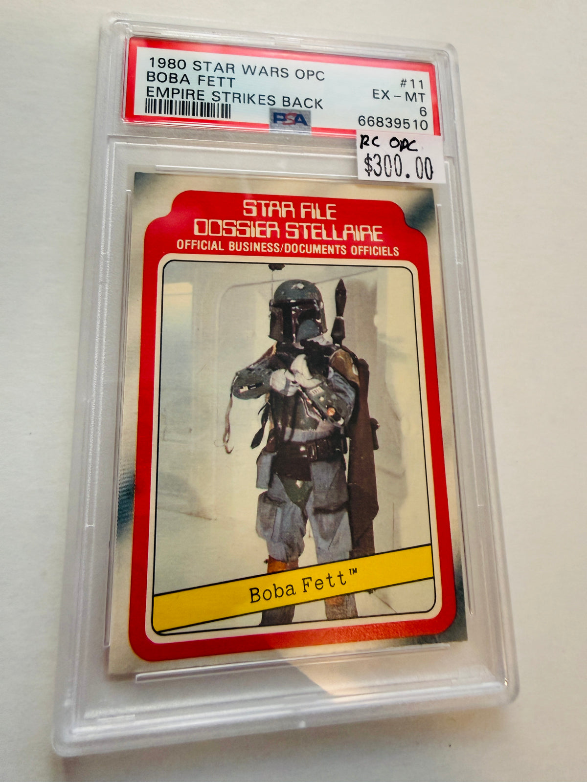 Star Wars Empire strikes back Opc Boba Fett PSA 6 graded card 1980