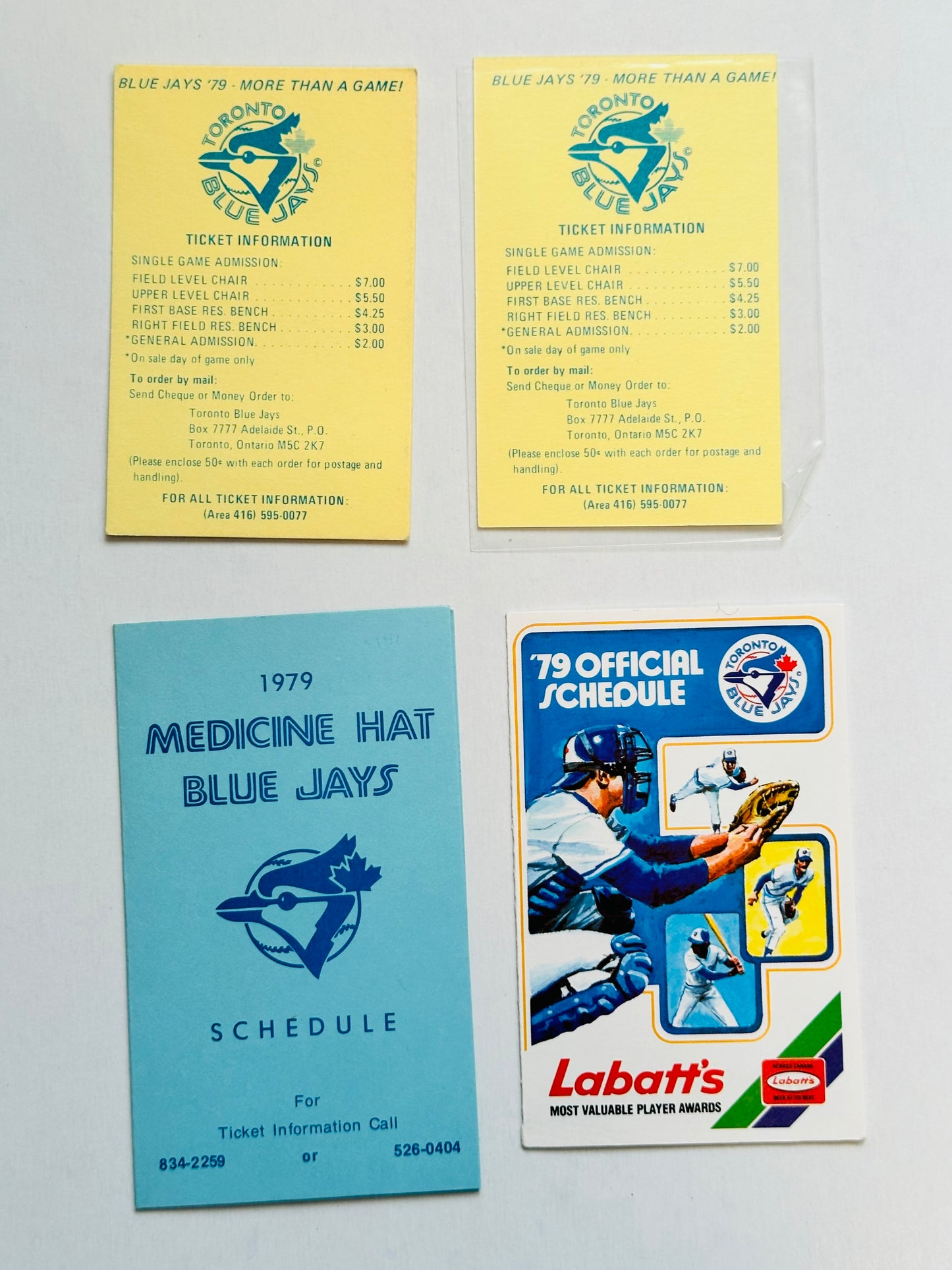 1970s Toronto Blue Jays baseball vintage schedules lot deal