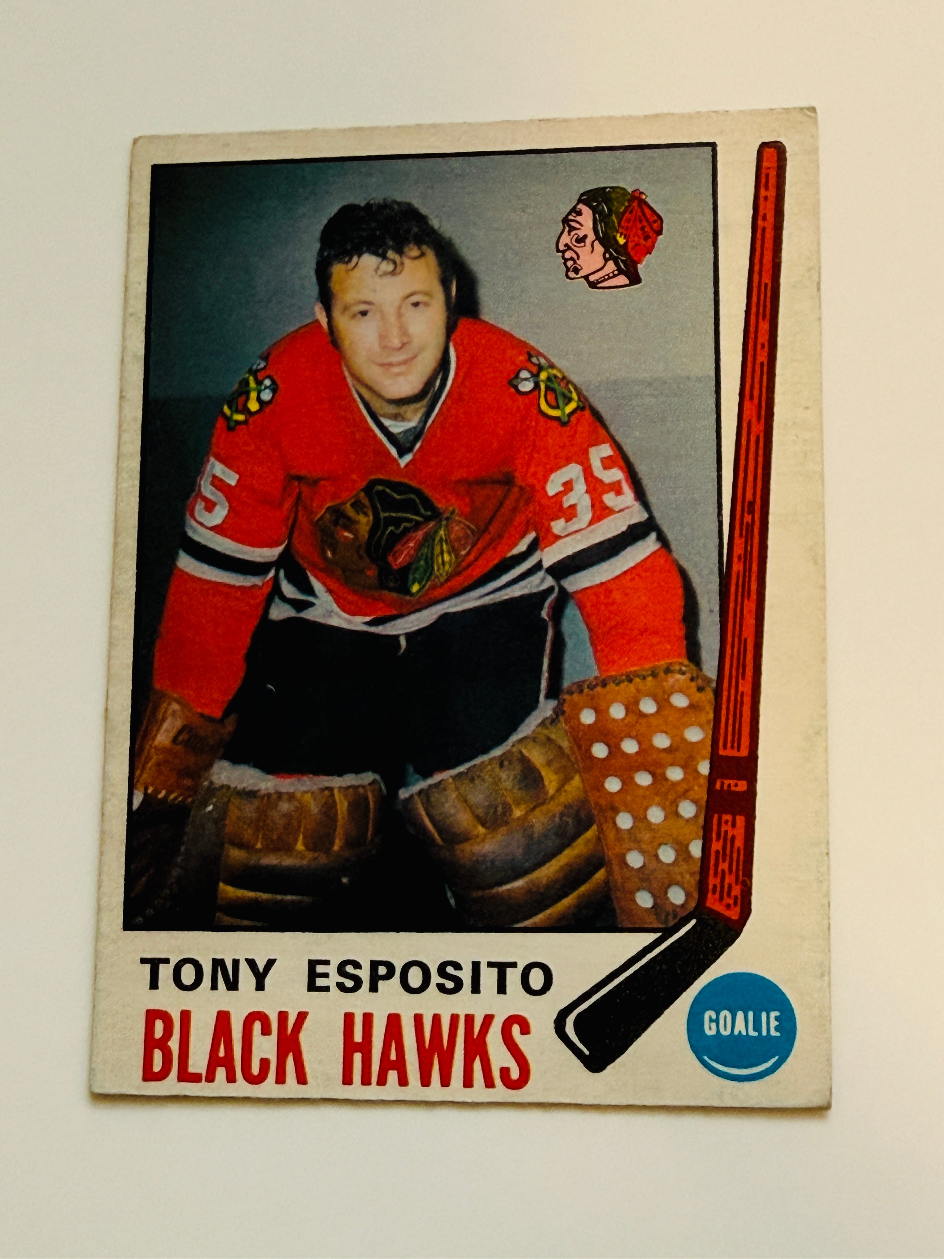 Tony Esposito NHL hockey legend OPC rookie card 1969