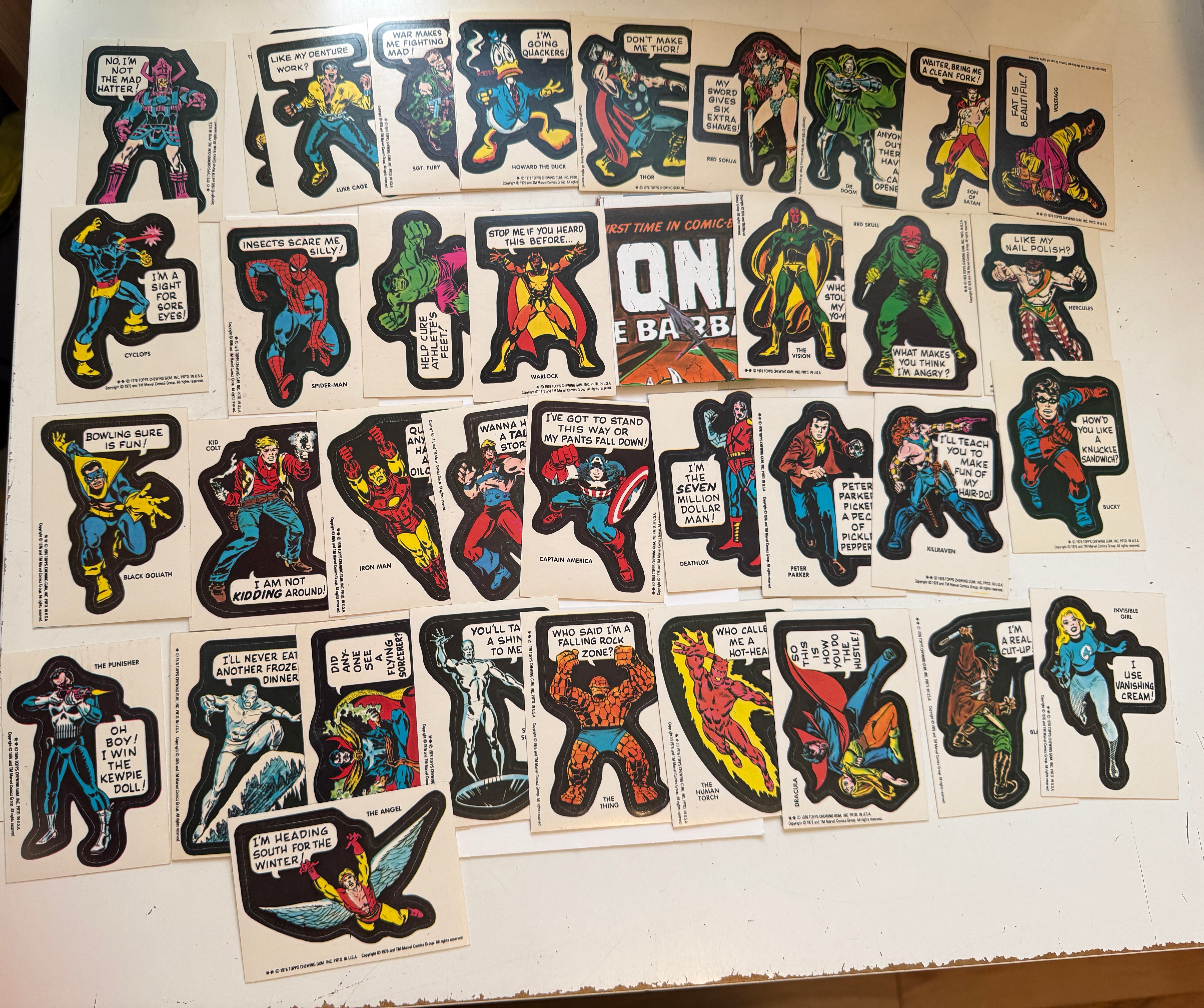 Marvel stickers cards set and puzzle set high grade condition 1976