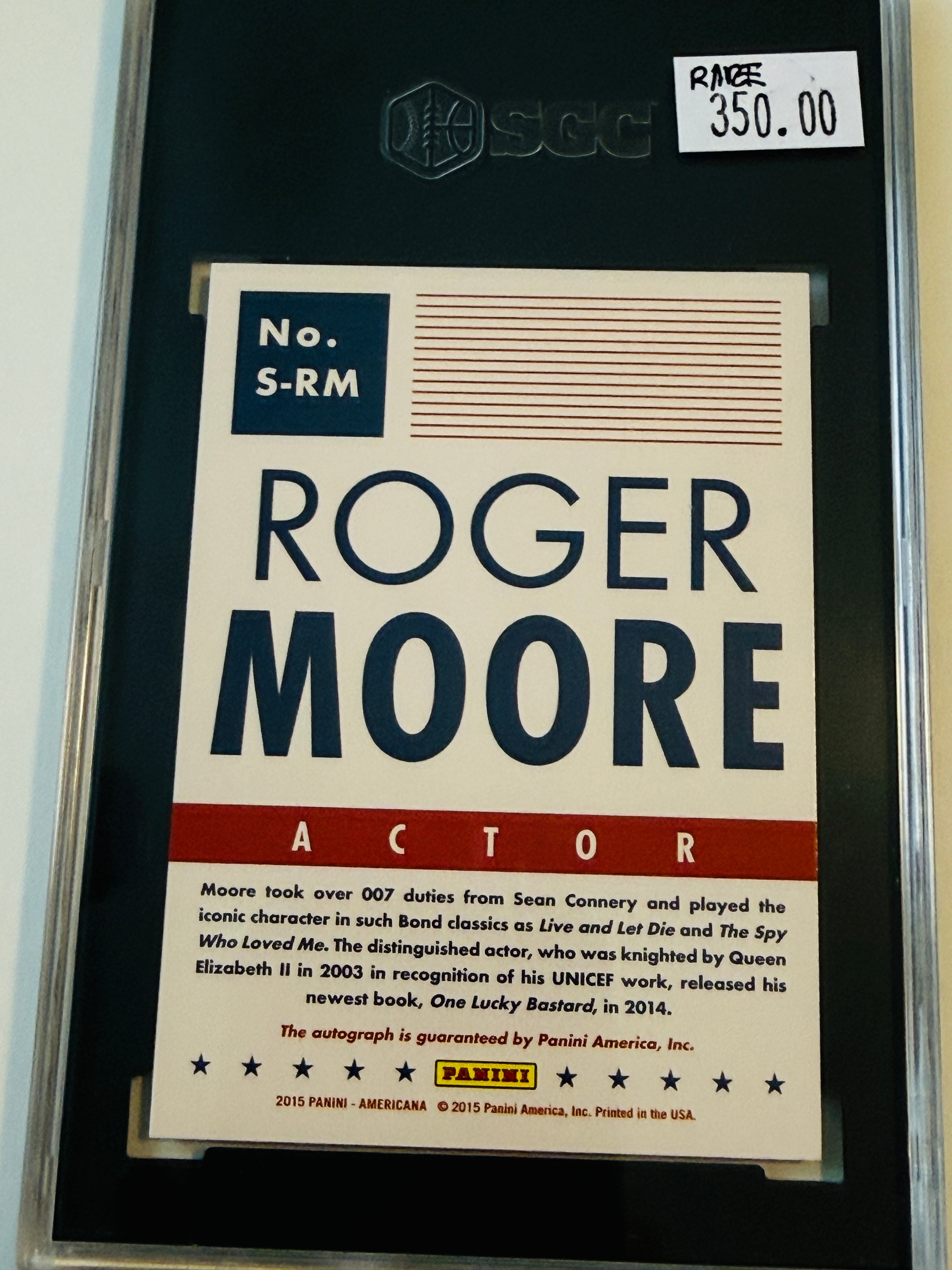 James Bond movie legends rare, Roger Moore autographed insert card graded  and certified