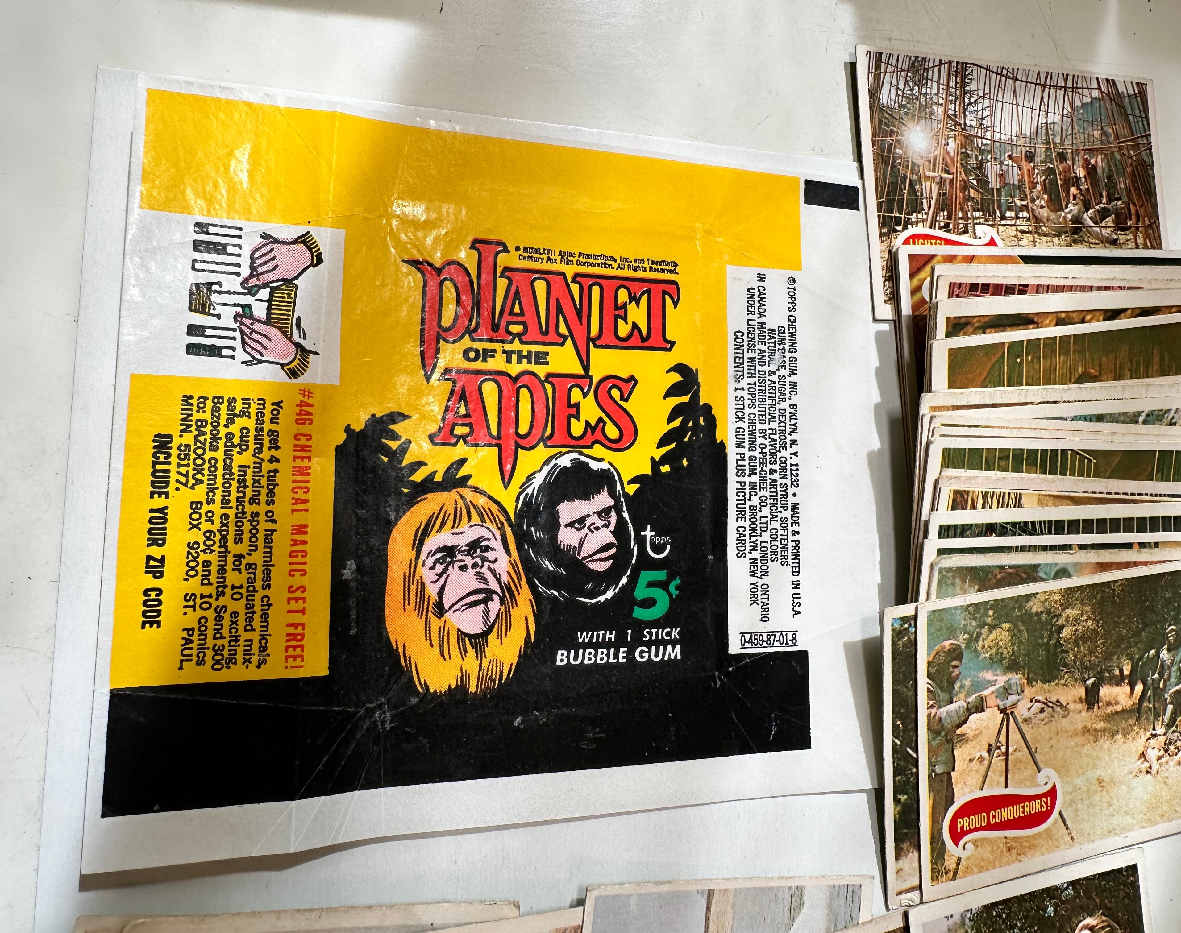 1968 Opc rare Canadian version Planet of the Apes movie opc movie cards set with wrapper