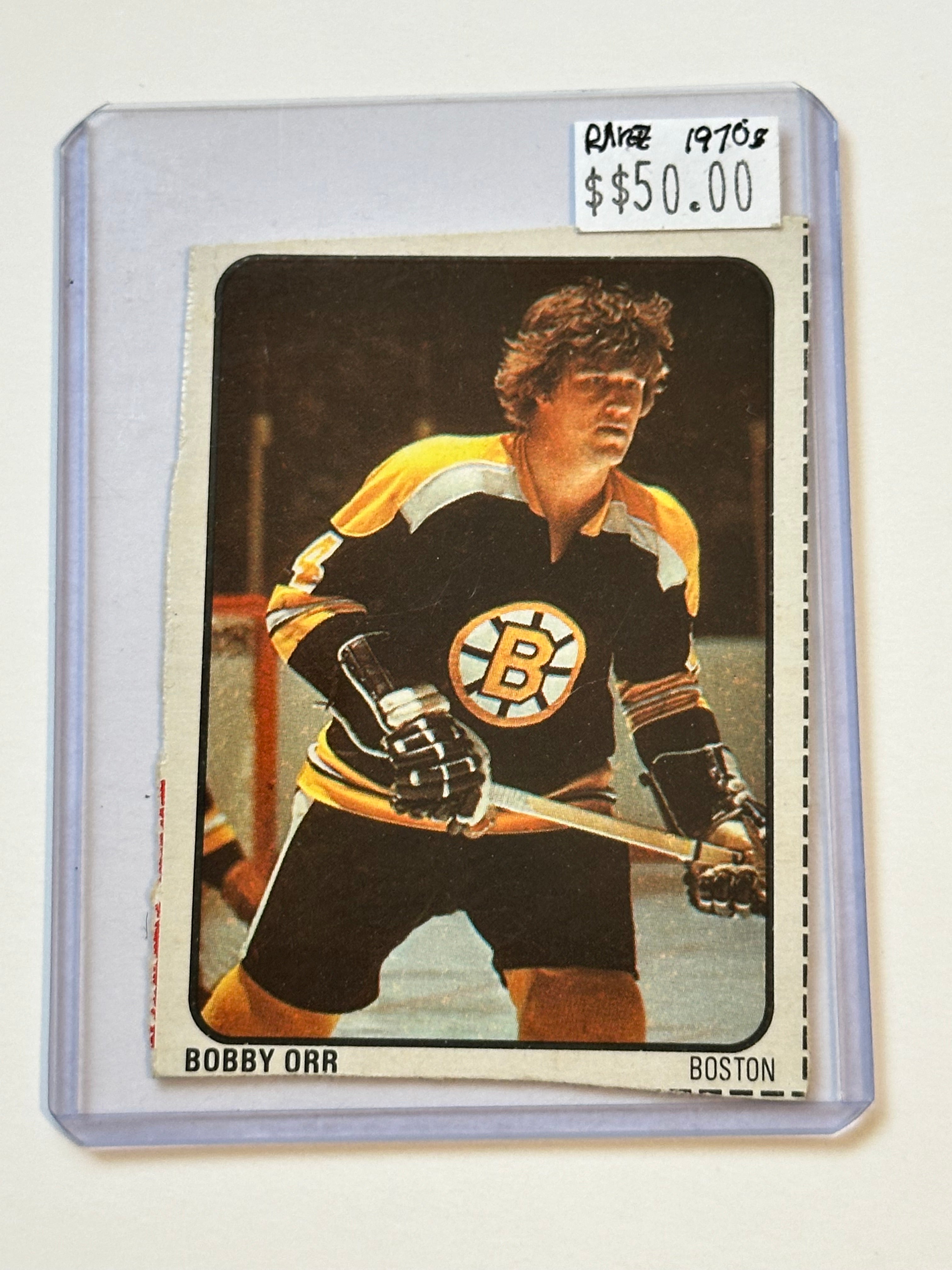 Bobby Orr Lipton’s soup rare vintage cut hockey card 1974