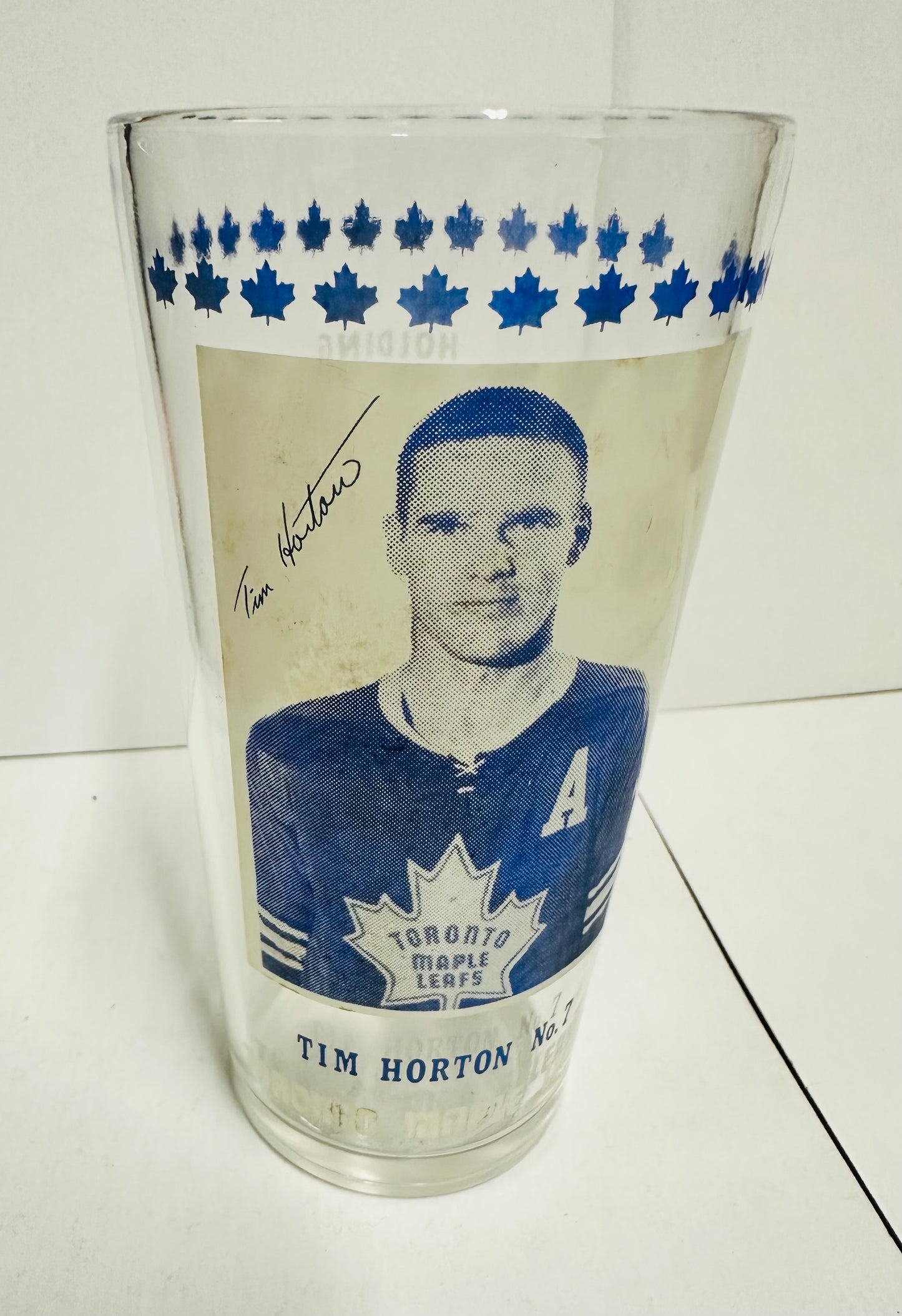 Tim Horton Toronto Maple Leafs hockey rare York Peanut Butter mail away glass 1960-61