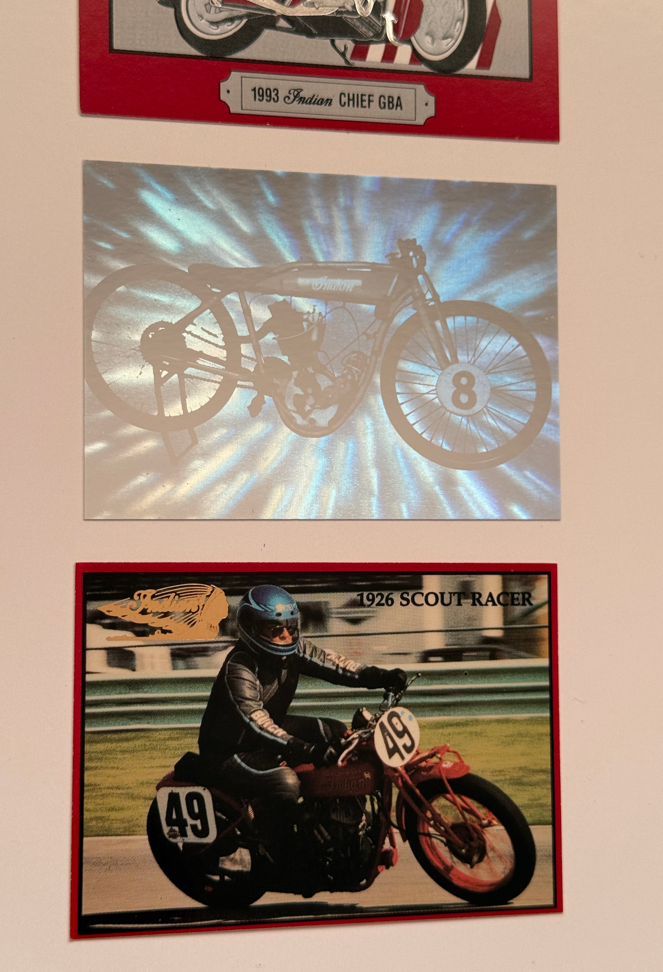 Indian Motorcycle 3 cards rare preview promo-set 1990