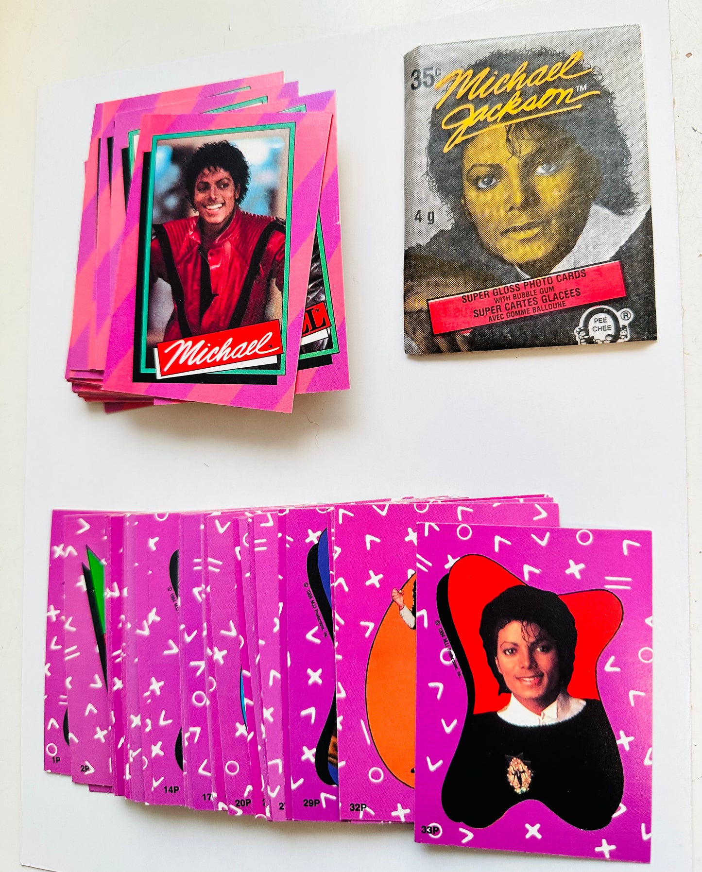 Michael Jackson Opc Canadian version rare cards set with wrapper 1984