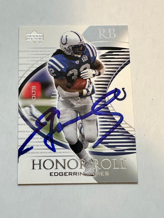 Edgerrin James rare autograph football card sold with COA