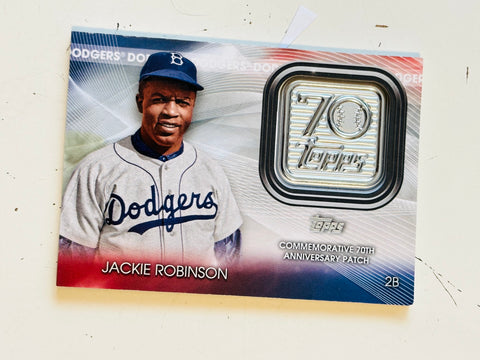 Jackie Robinson Topps commerative anniversary patch baseball card.