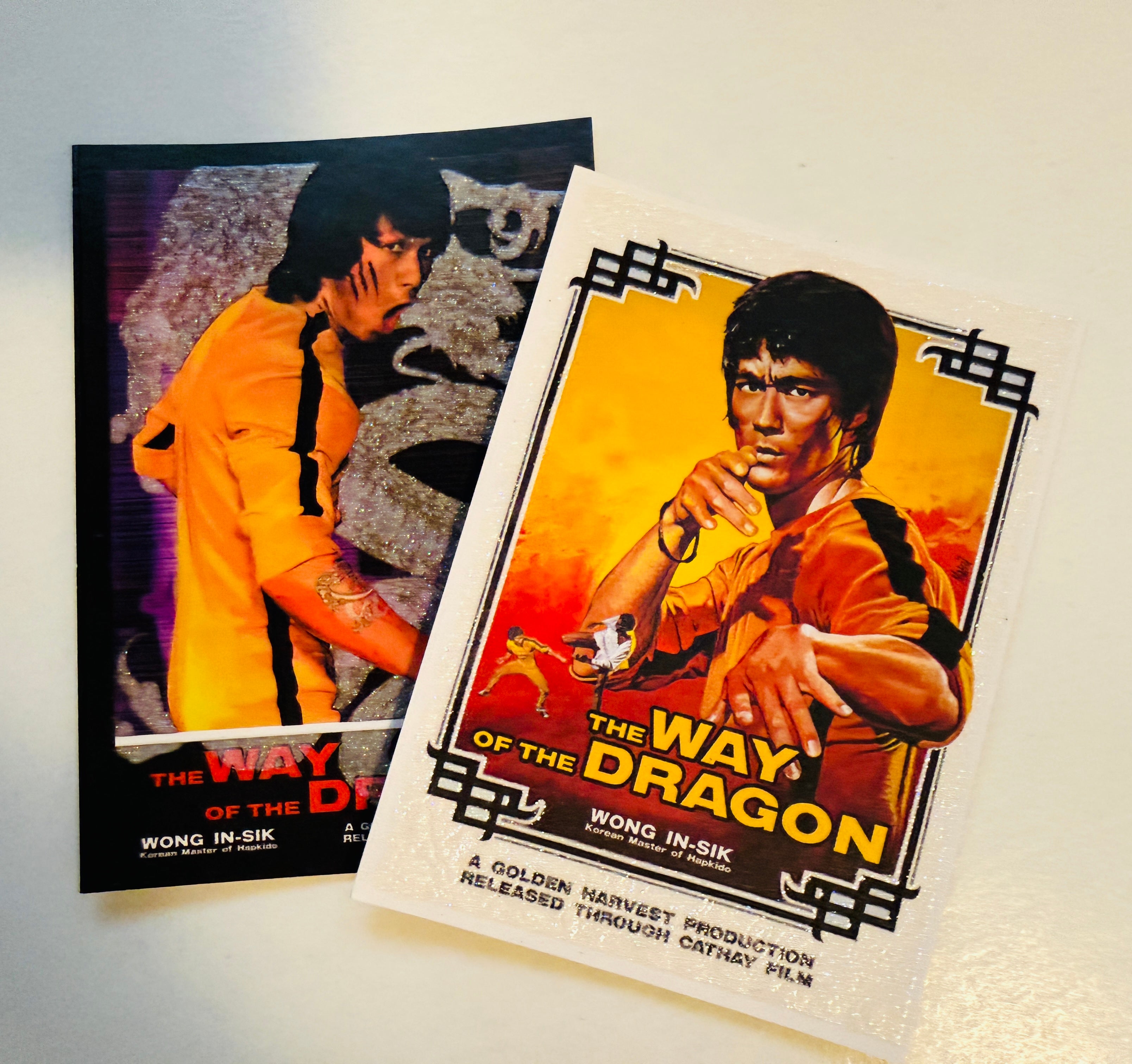 Bruce Lee two rare vintage promo cards