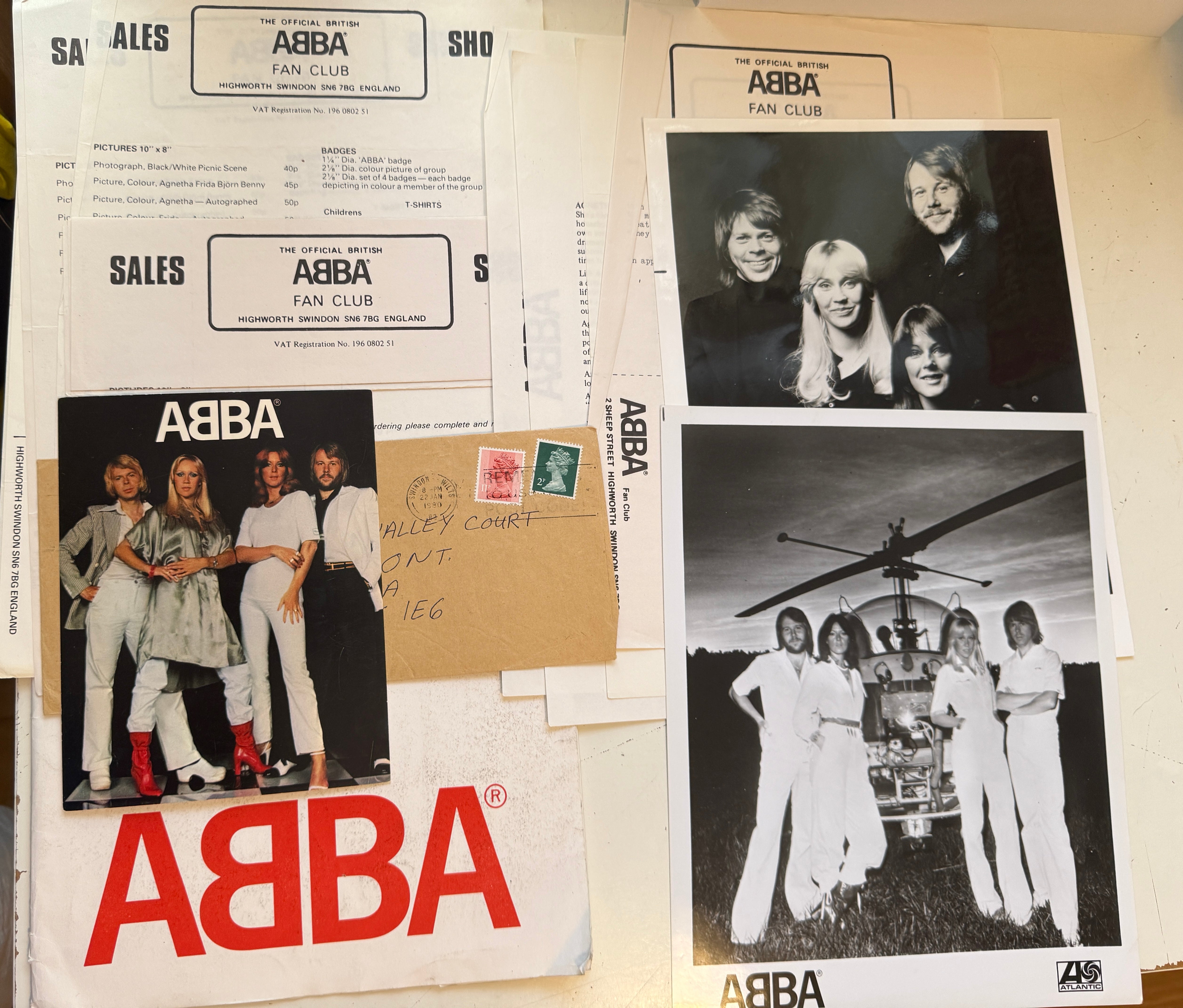 ABBA fanclub kit with photos 1970s