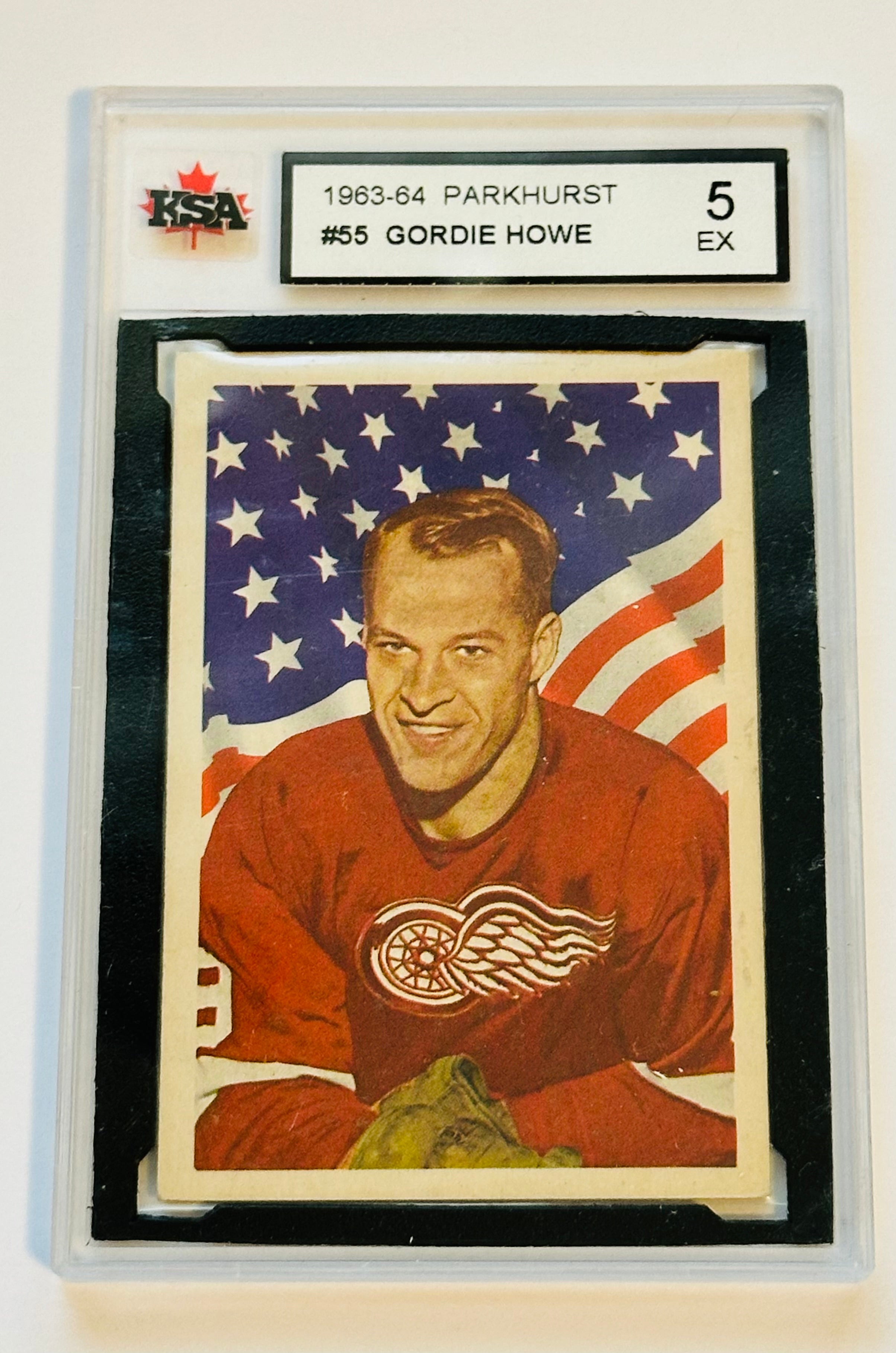 1963-64 Parkhurst Gordie Howe KSA 5 high grade hockey card