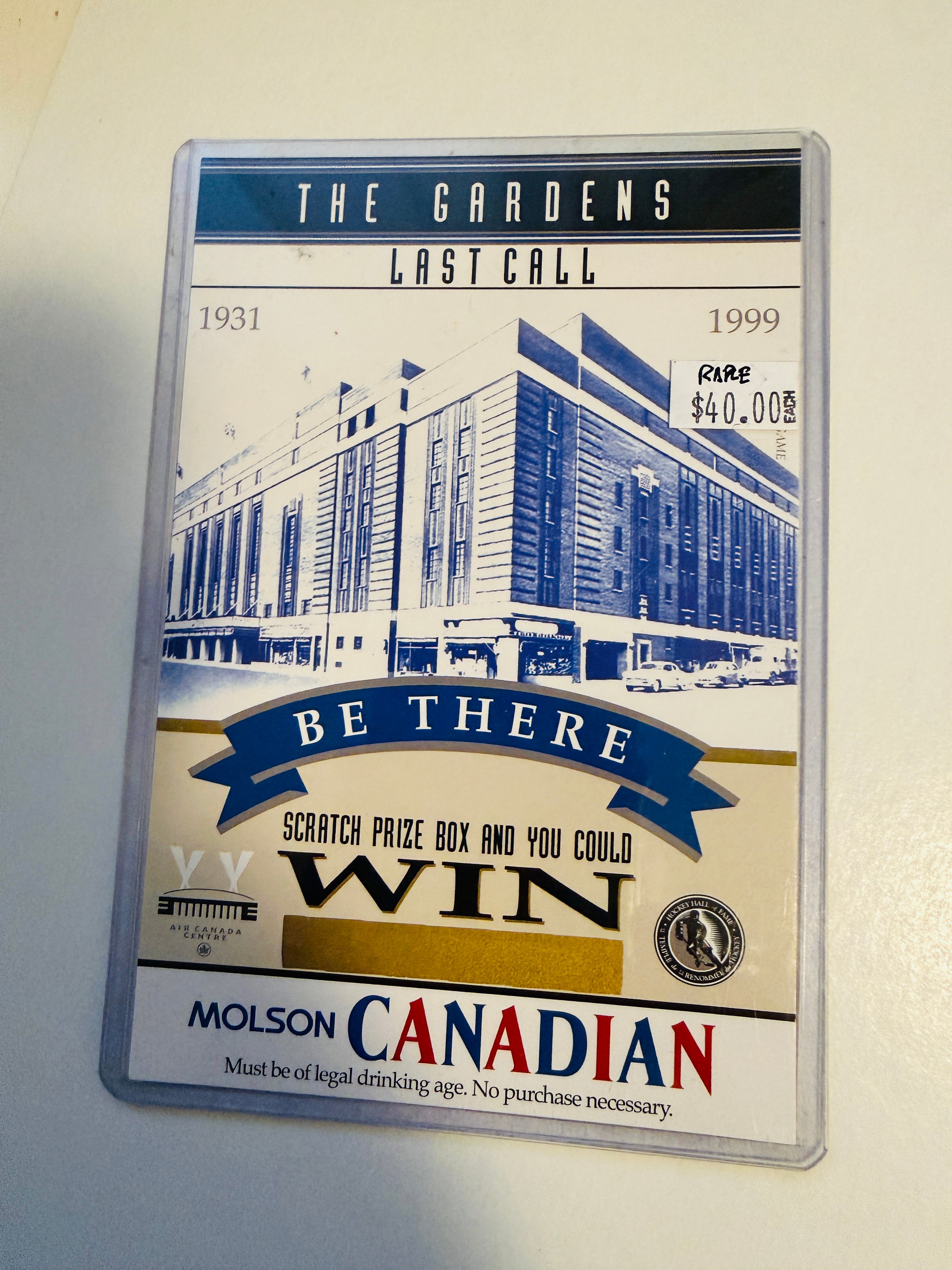 Maple Leaf Gardens rare vintage last call game ticket 1999
