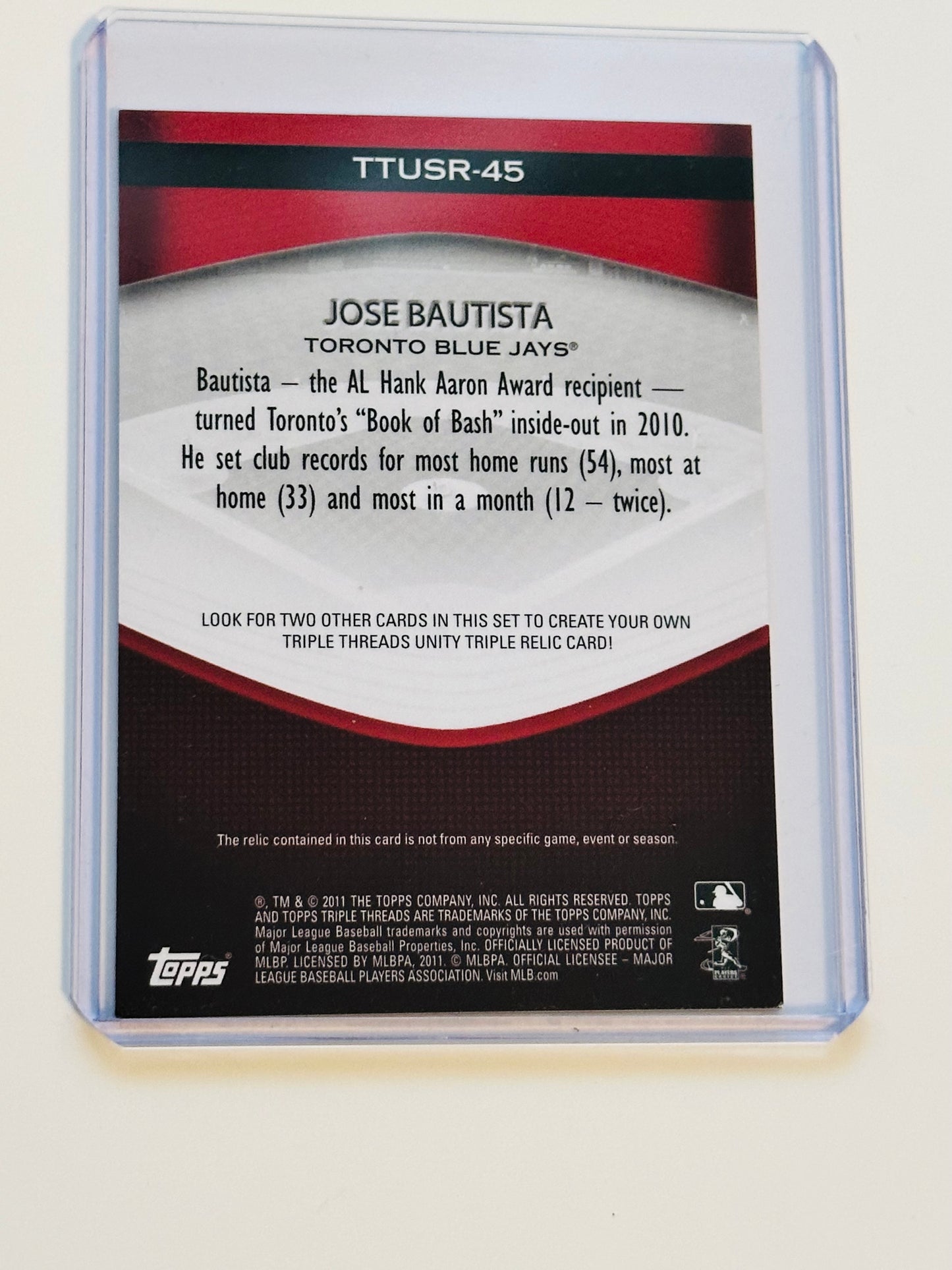 Toronto Blue Jays, Jose Batista baseball jersey insert card