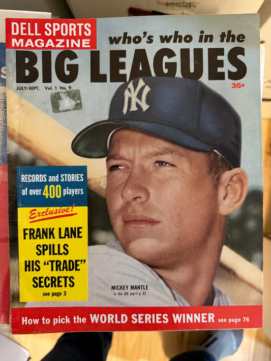 Mickey Mantle cover Dell vintage baseball magazine 1959