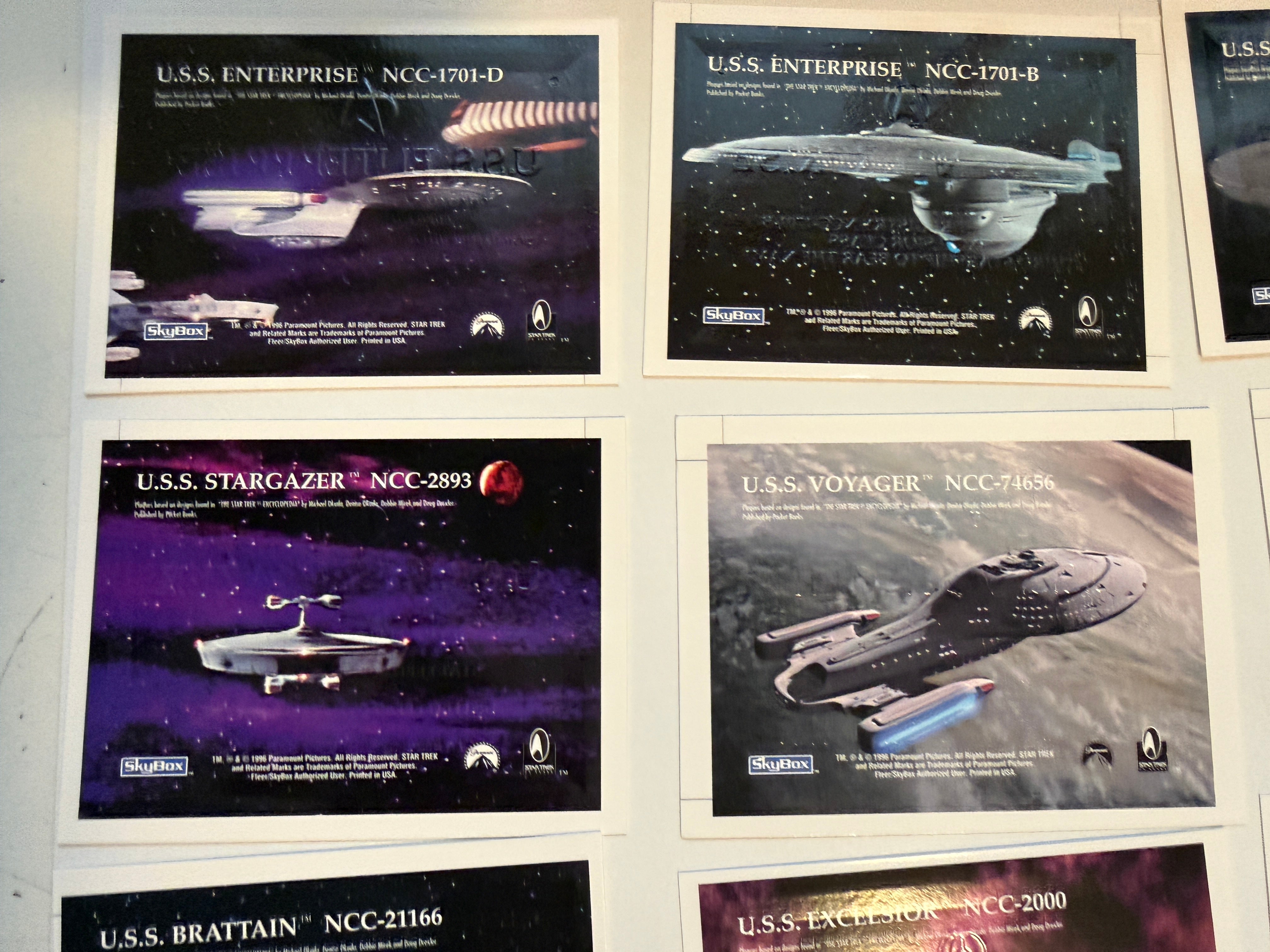 Star Trek ships rare Gold plaks insert cards set 1996