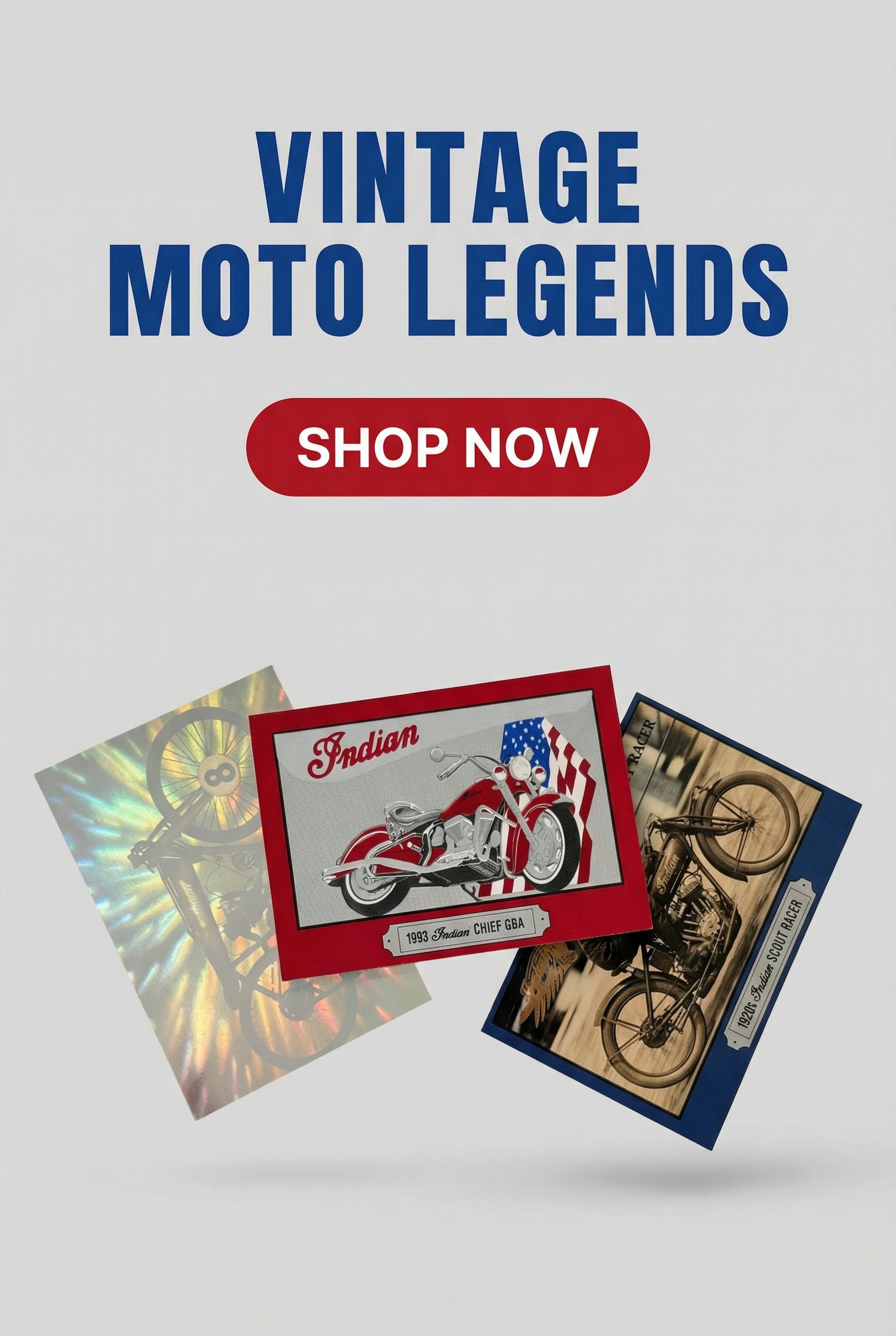 Indian Motorcycle 3 cards rare preview promo-set 1990