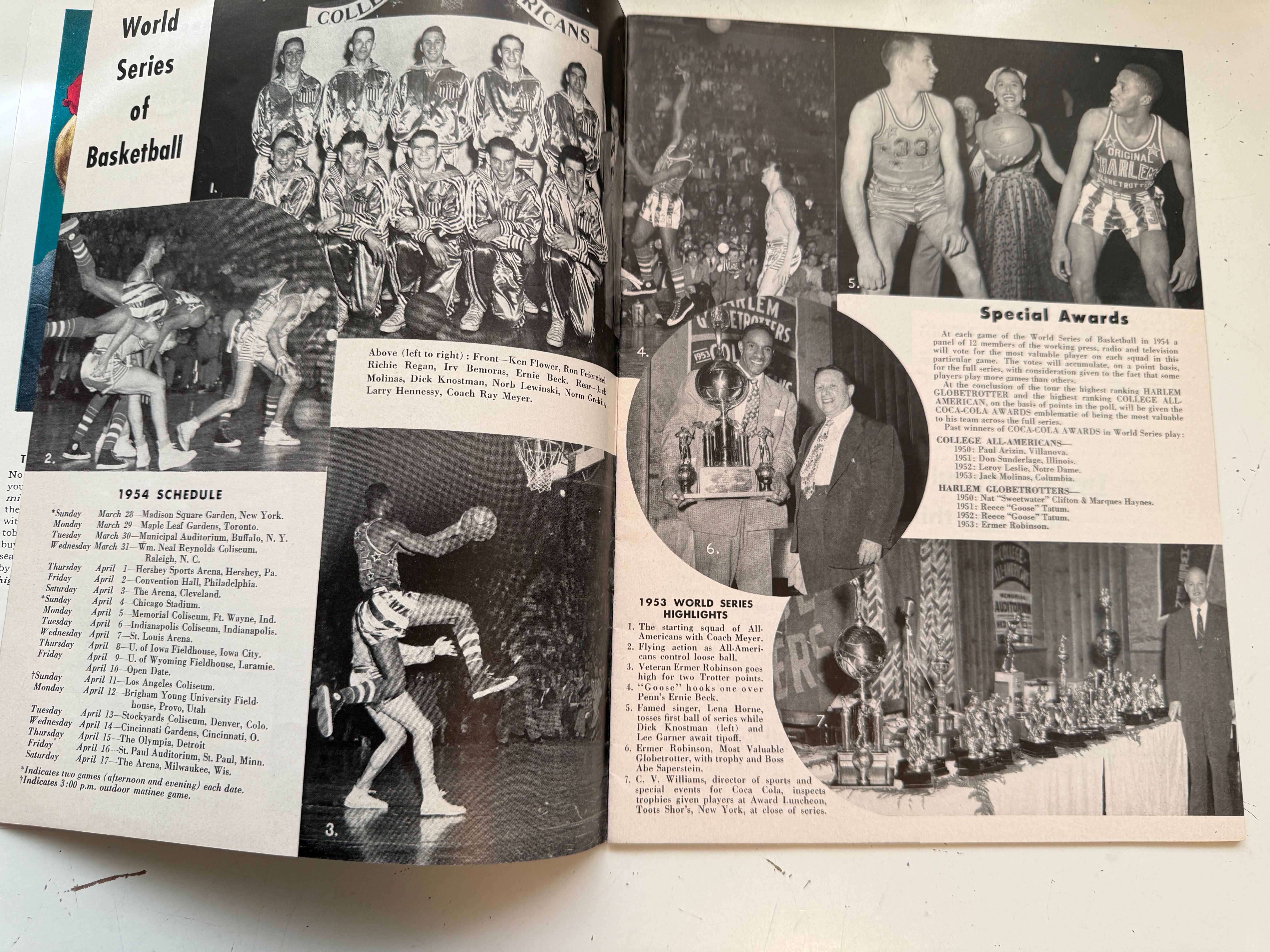 World Series of basketball tour program 1954