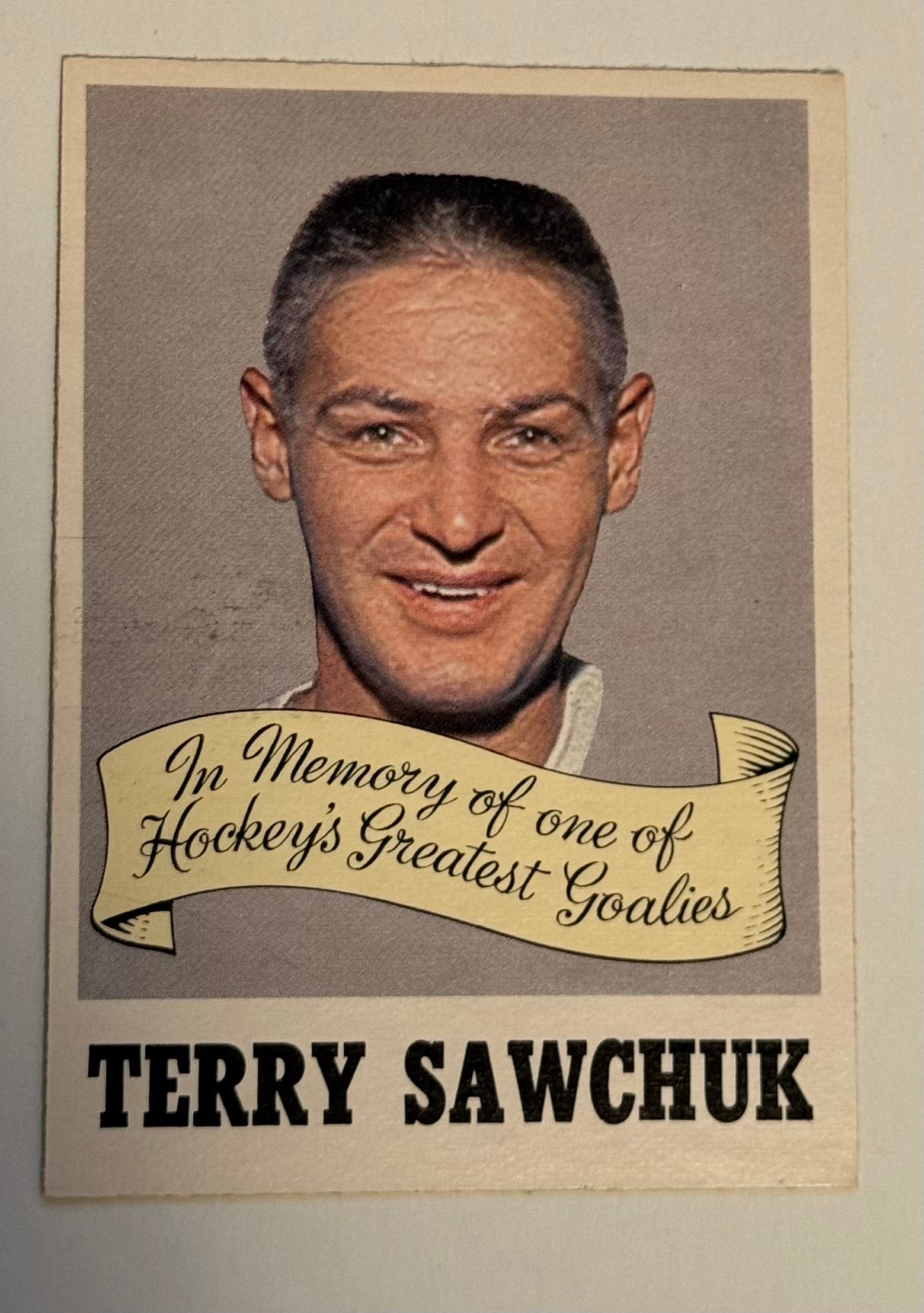 1970-71 Opc Terry Sawchuk memorial hockey card