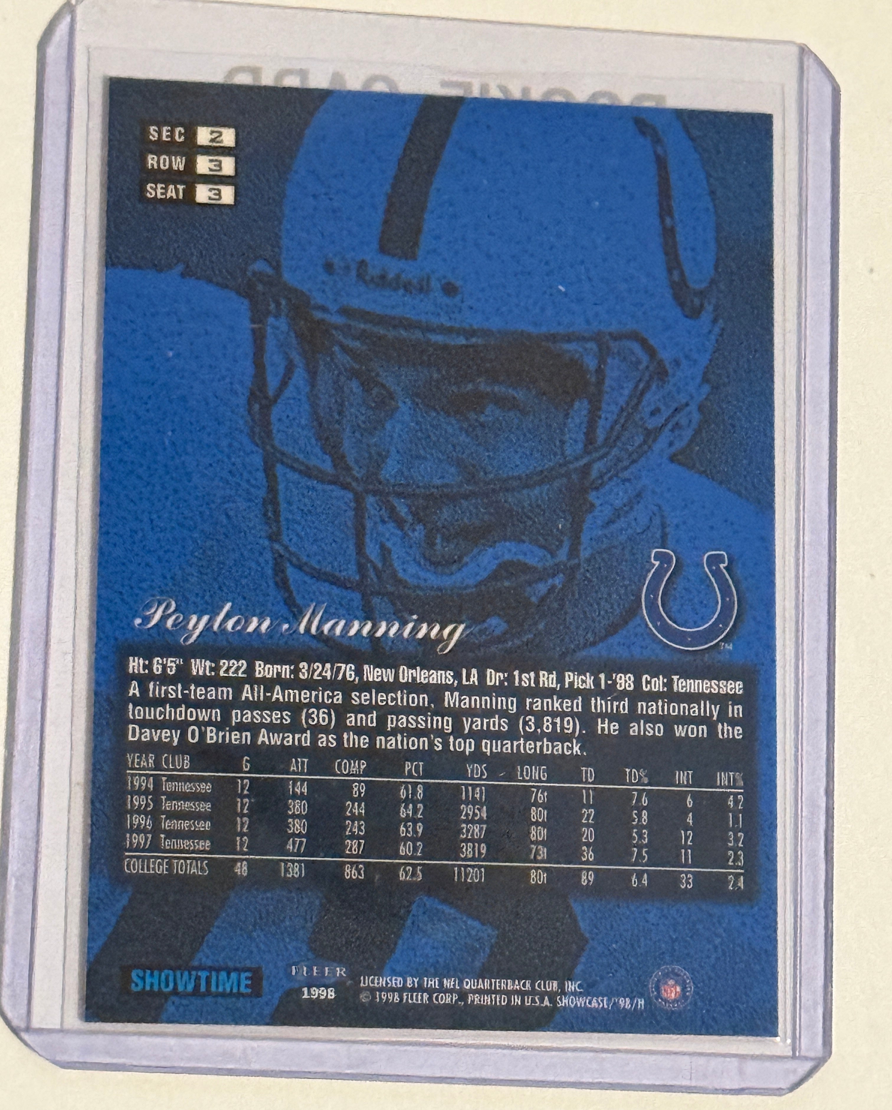 Peyton Manning flair rookie football card