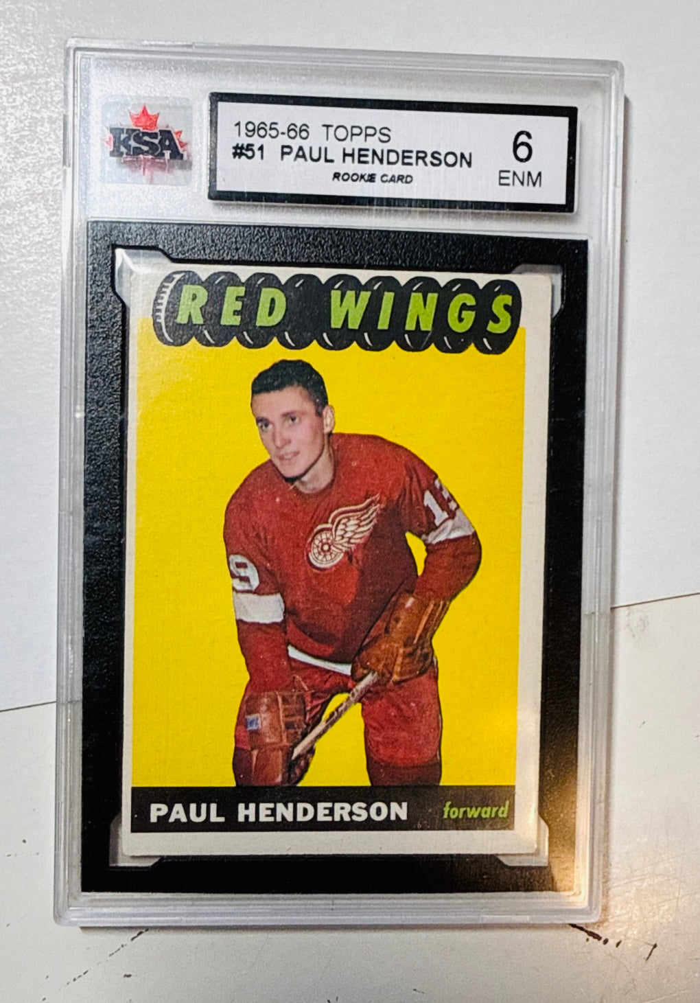 Paul Henderson Topps Rookie hockey card KSA 6  1965